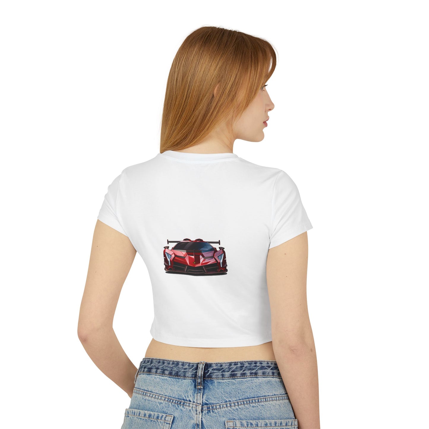 Princess Grace Hot Wheels Women's Baby Tee Stylish Sports Car Graphic T-Shirt