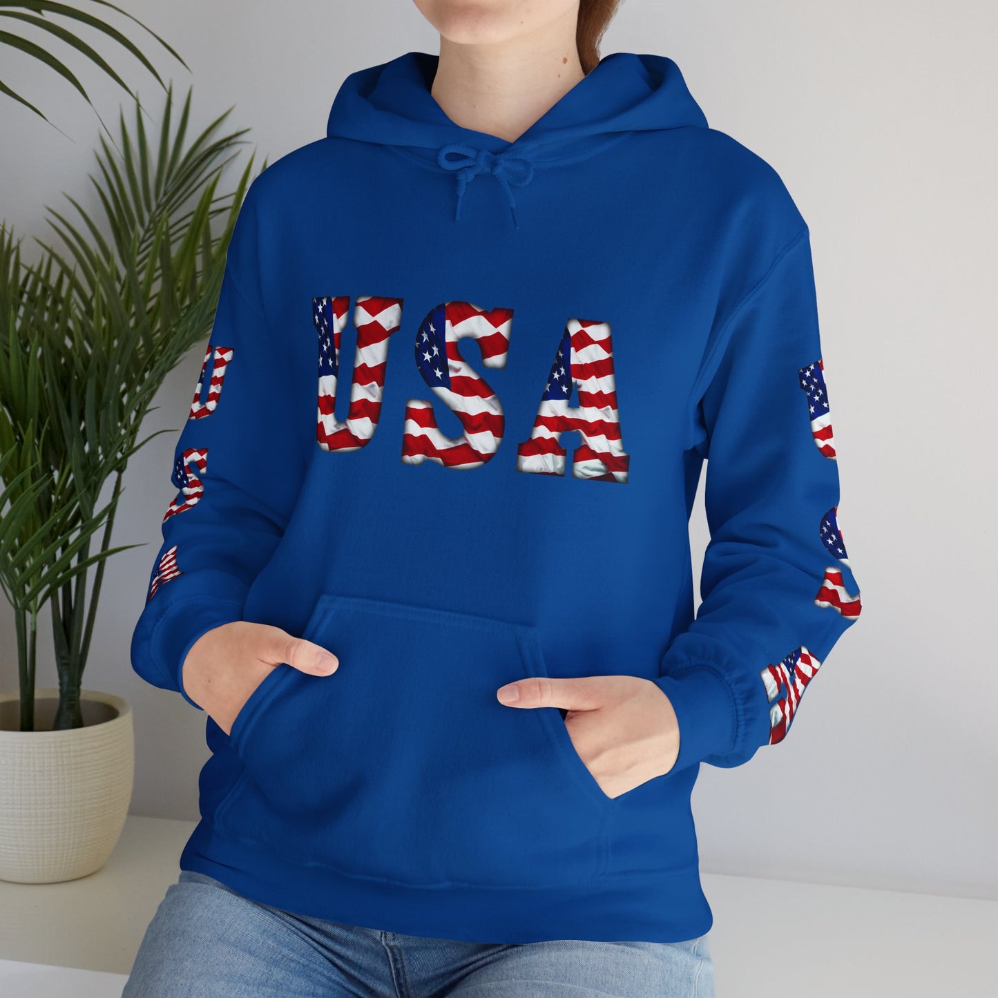 Princess Grace Patriotic USA Unisex Hooded Sweatshirt Heavy Blend for Comfort