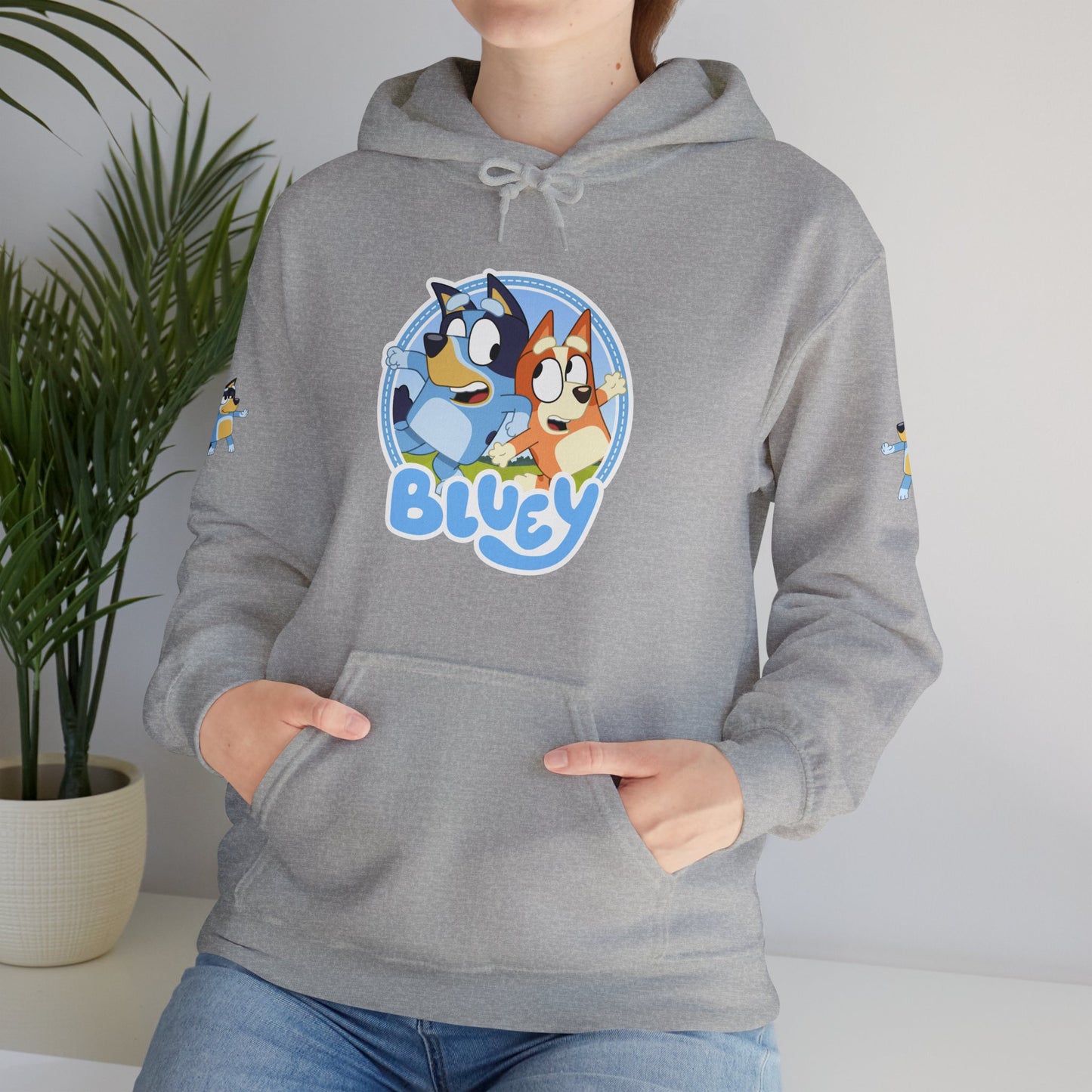 Princess Grace Bluey Unisex Heavy Blend Hoodie Cozy Cartoon Sweatshirt for Kids & Adults