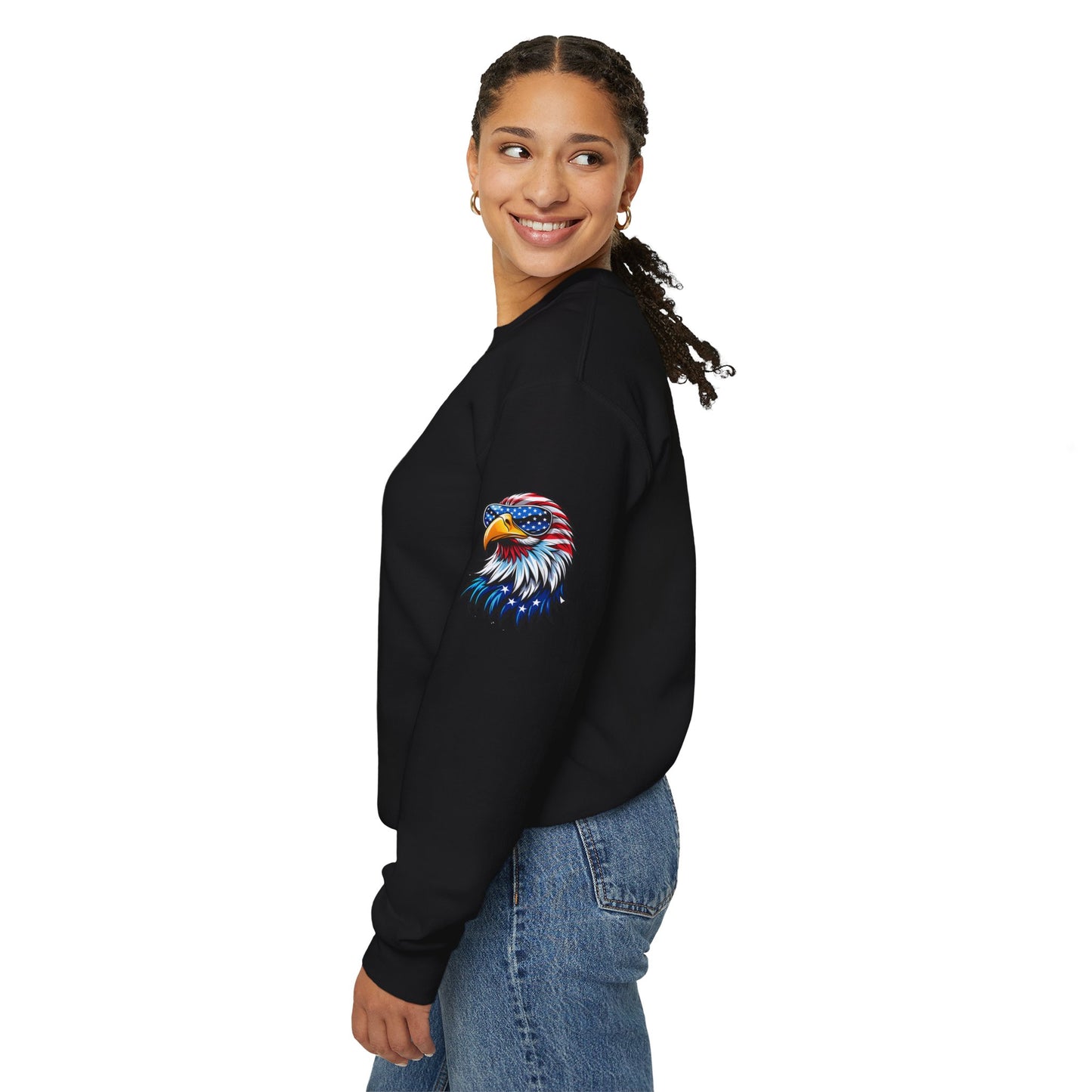 Princess Grace Patriotic Eagle Sweatshirt Unisex Heavy Blend Crewneck for Independence Day