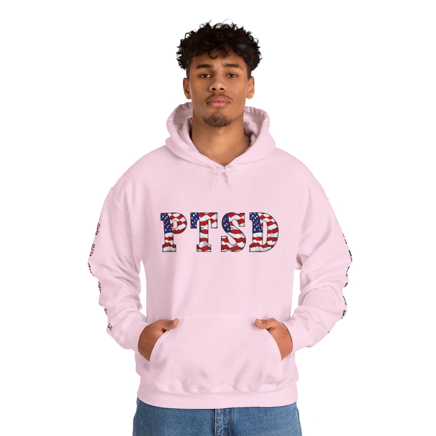Princess Grace PTSD Awareness Unisex Heavy Blend Hoodie Support Survivors with American Flag Design