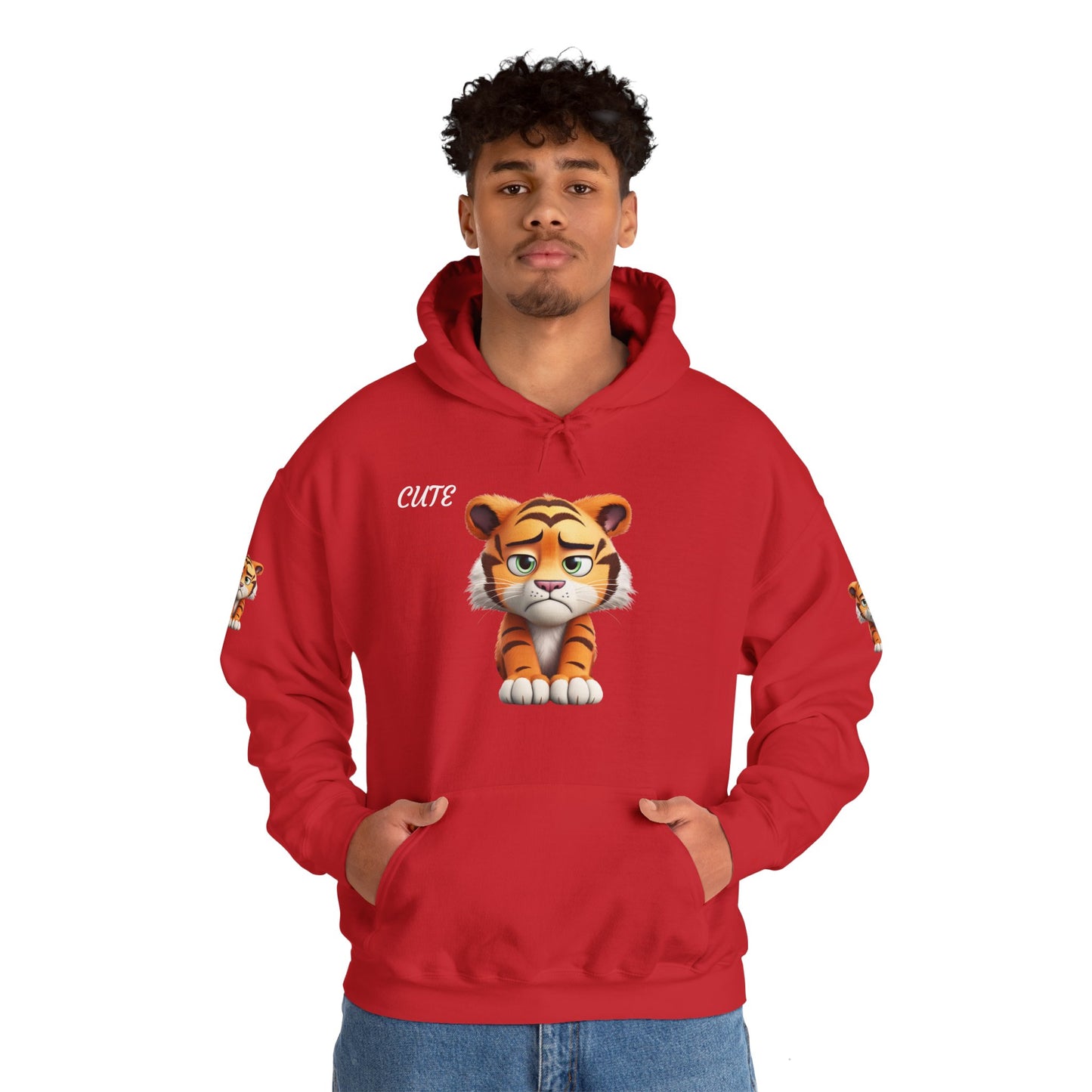 Princess Grace RED Cute Tiger Graphic Unisex Hoodie Heavy Blend Sweatshirt