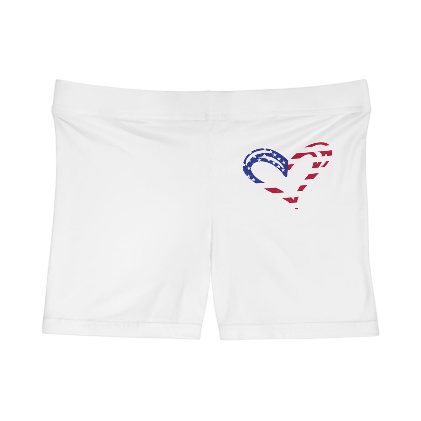 Princess Grace Patriotic Heart Women's Shorts for Summer Fun