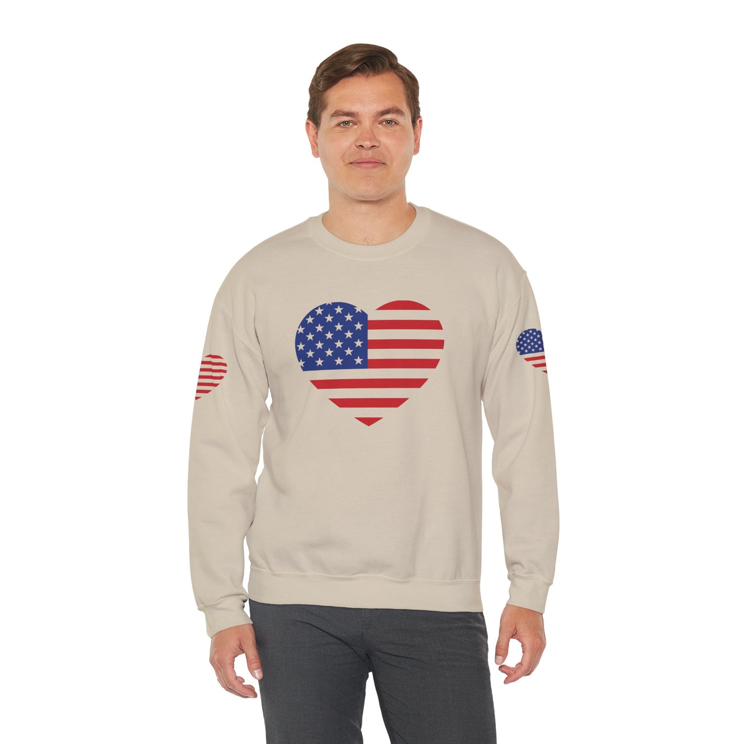 Princess Grace USA Heart Unisex Crewneck Sweatshirt Cozy American Pride
