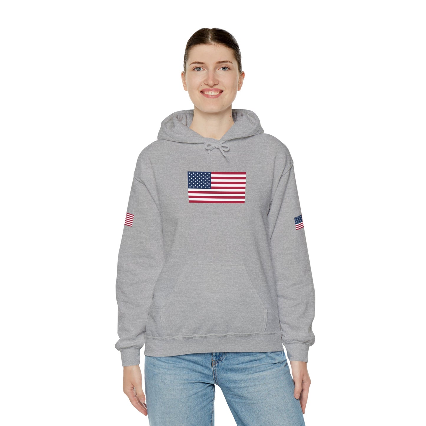 Princess Grace Patriotic American Flag Hoodie Unisex Heavy Blend Sweatshirt