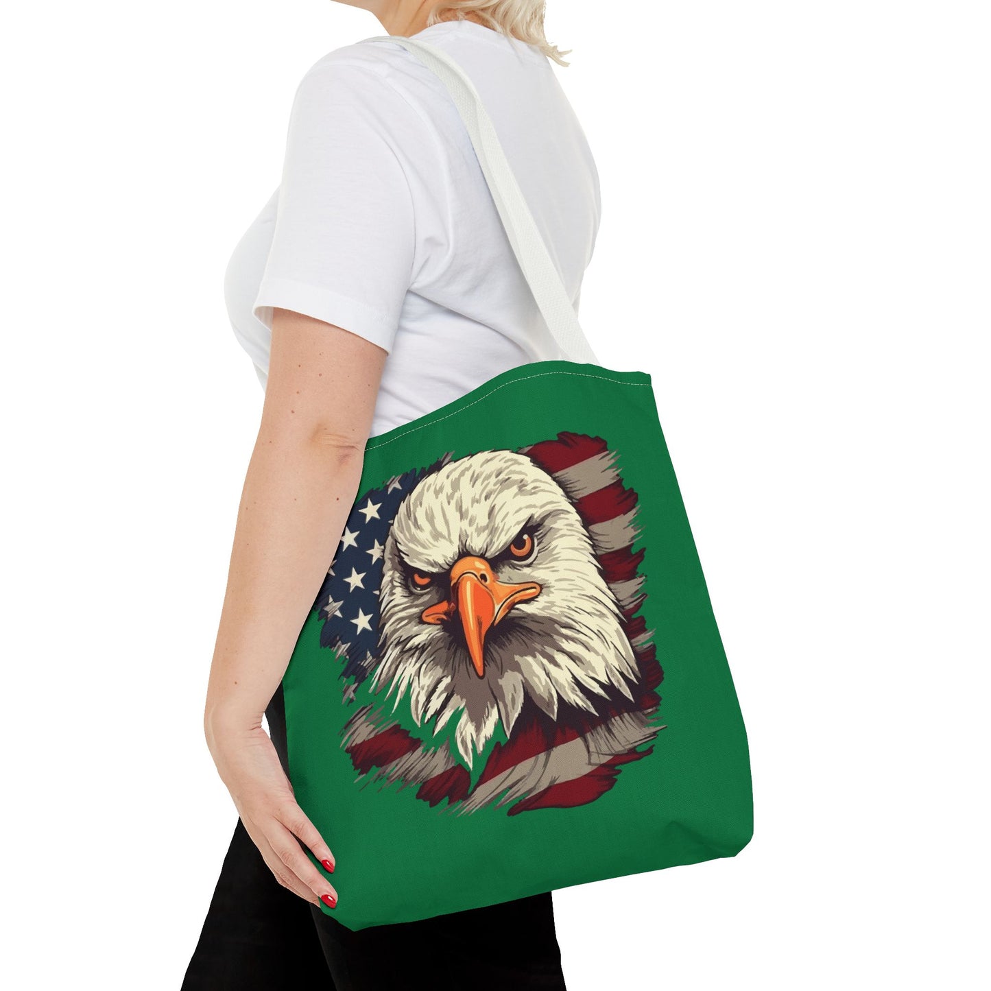 Patriotic Eagle Tote Bag American Flag Design