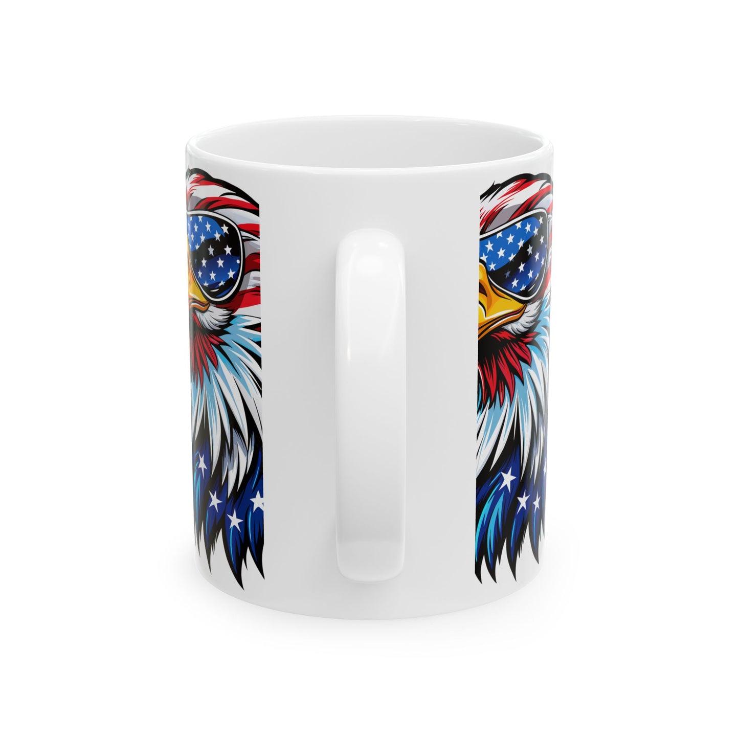 Princess Grace Patriotic Eagle Ceramic Mug - 11oz & 15oz Perfect for 4th of July and Everyday Use