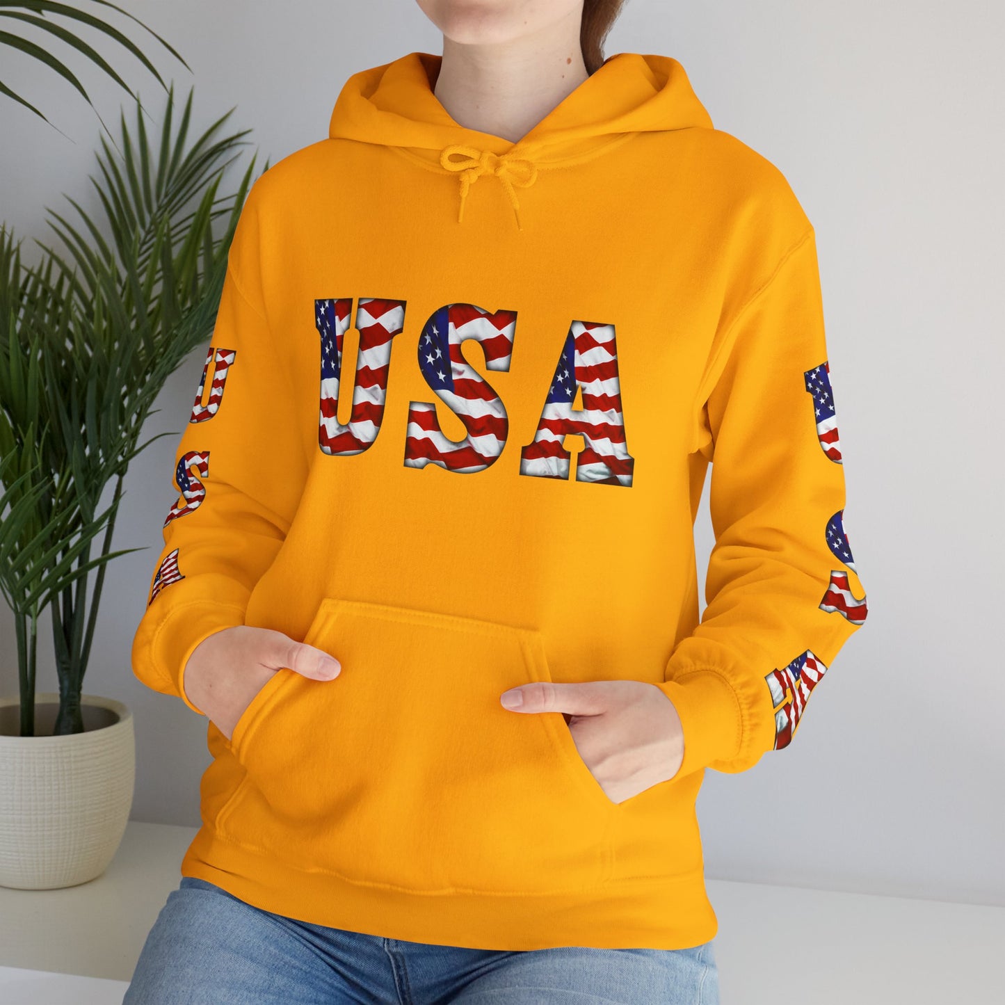 Princess Grace Patriotic USA Unisex Hooded Sweatshirt Heavy Blend for Comfort