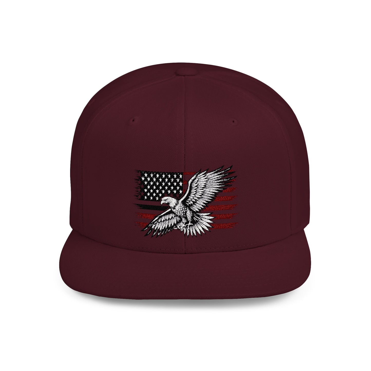 Princess Grace Eagle Embroidered Flat Bill Snapback Hat Patriotic Style for Outdoor Enthusiasts