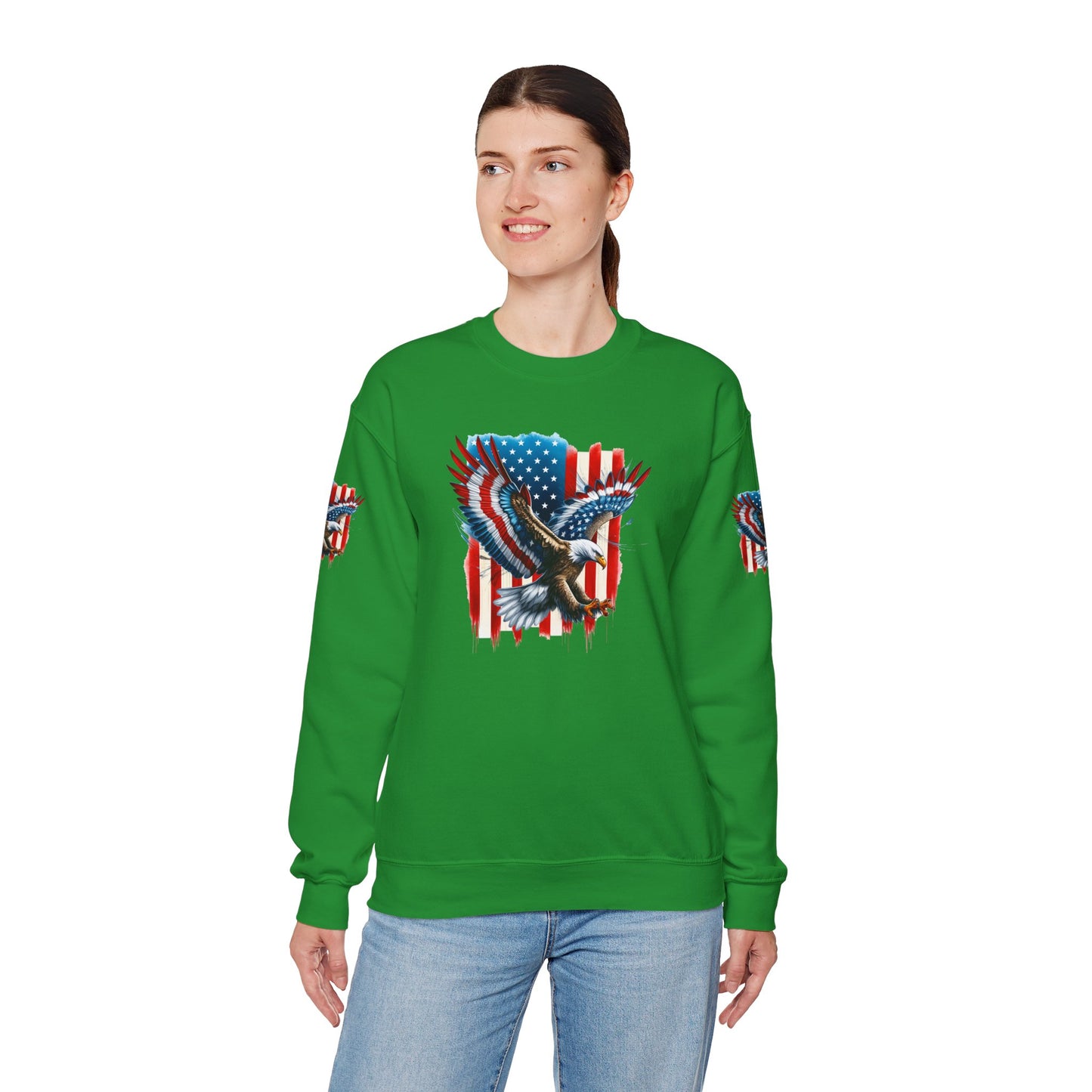 Princess Grace Patriotic Eagle Crewneck Sweatshirt Unisex Heavy Blend