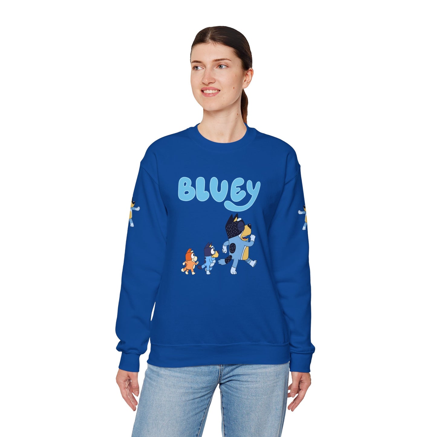 Princess Grace Bluey Family Unisex Crewneck Sweatshirt Cozy Cartoon Apparel