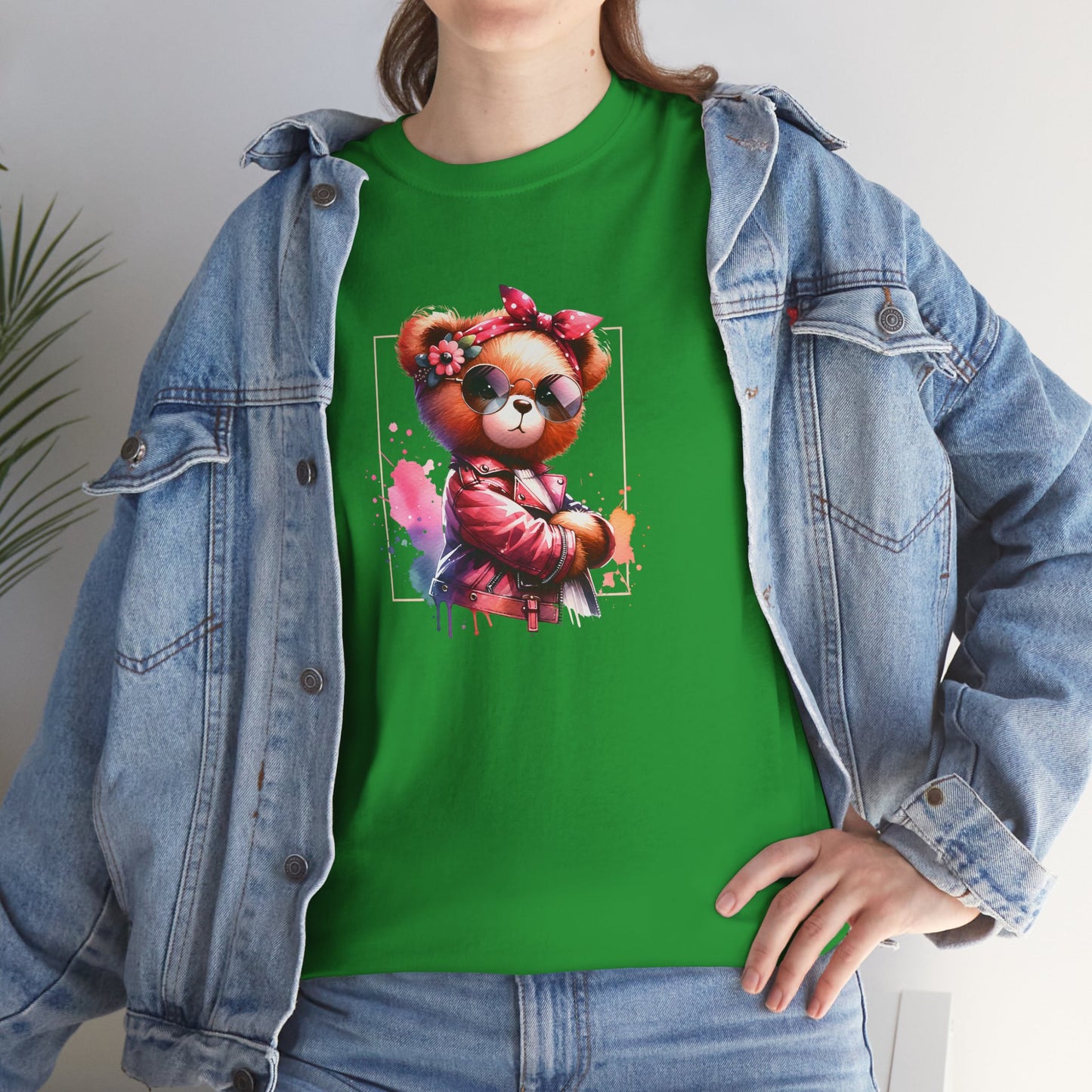 Princess Grace Cool Bear Graphic Unisex Heavy Cotton Tee Perfect for Casual Wear