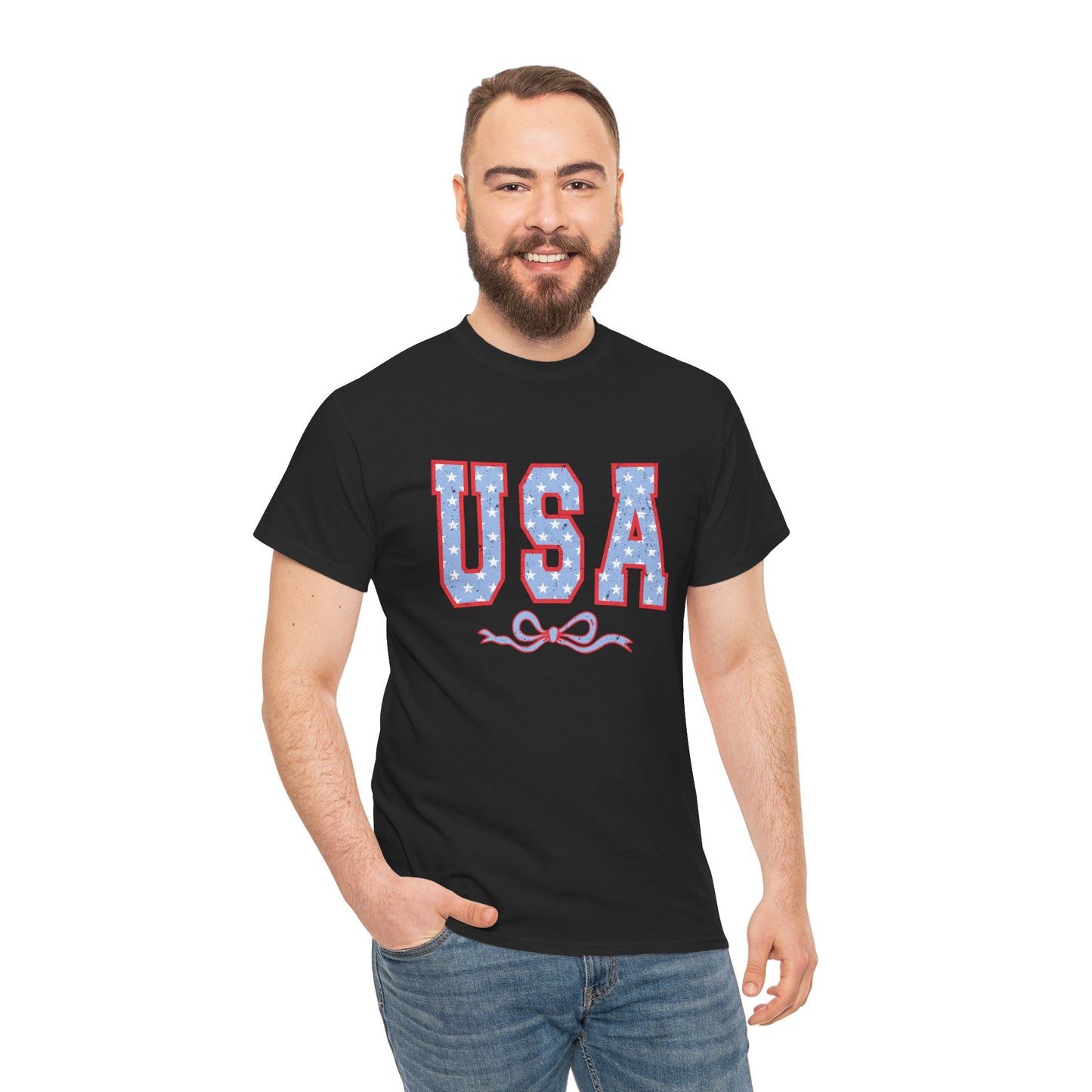 Princess Grace USA Patriotic Unisex Heavy Cotton Tee Perfect for Independence Day Celebrations