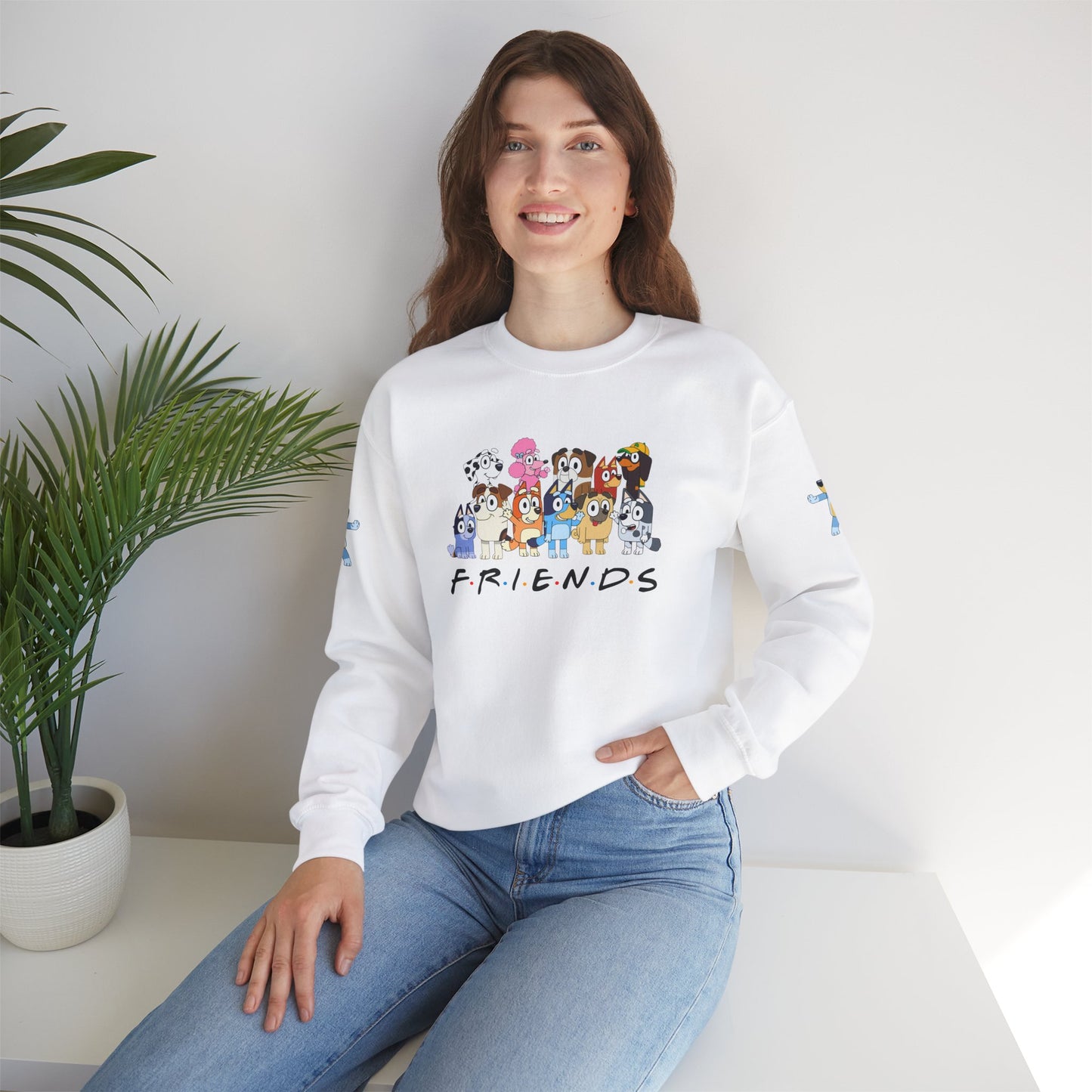 Princess Grace Bluey Friends Inspired Unisex Heavy Blend Crewneck Sweatshirt Cozy Cartoon Vibes
