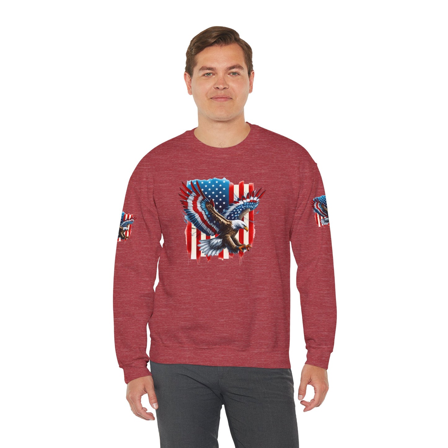 Princess Grace Patriotic Eagle Crewneck Sweatshirt Unisex Heavy Blend
