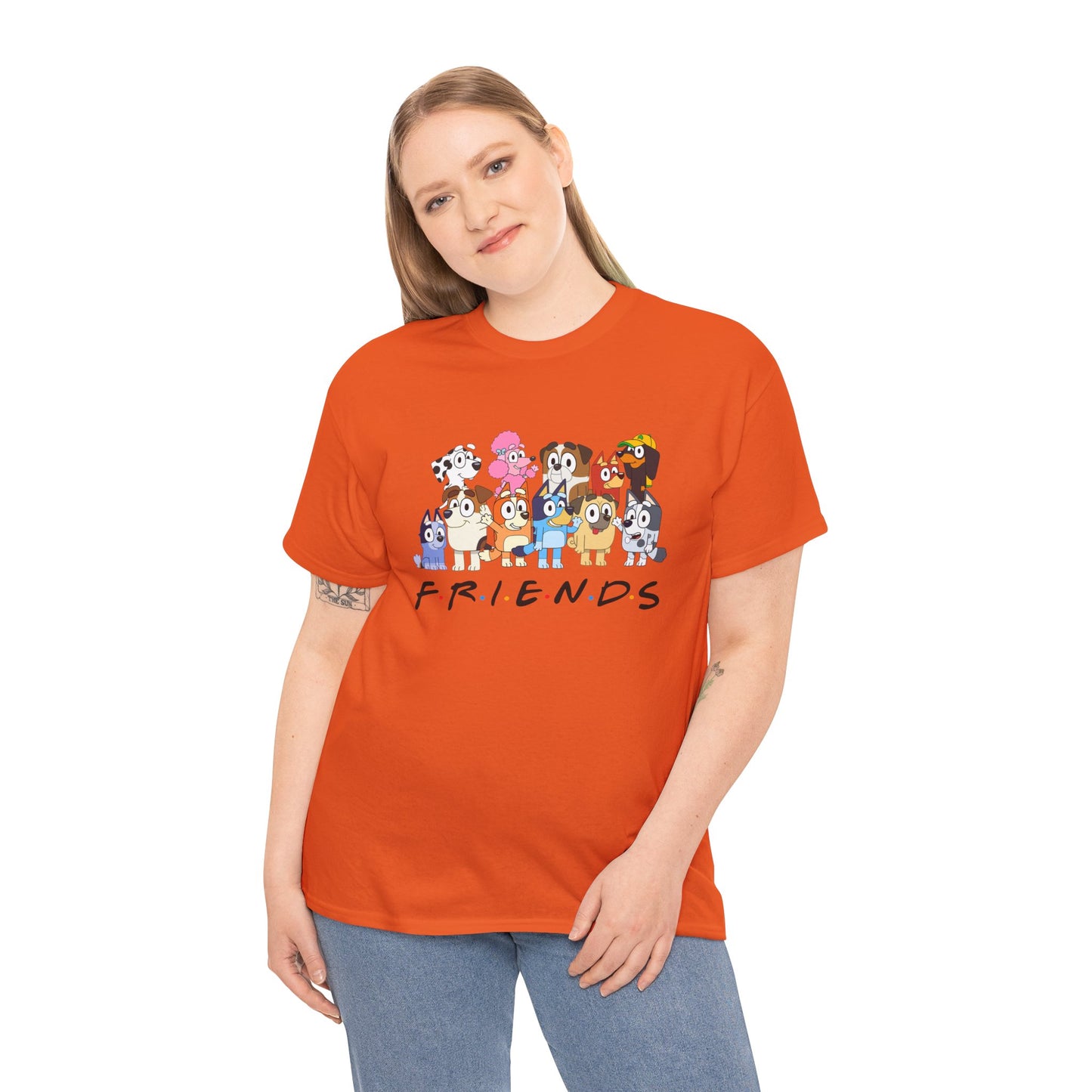 Princess Grace Bluey Friends Cartoon Unisex Heavy Cotton Tee Fun & Playful Design