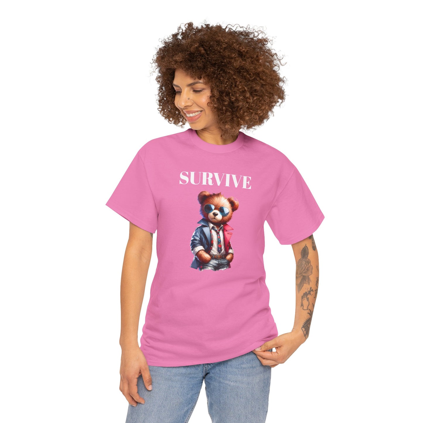 Princess Grace Survive Graphic Unisex Heavy Cotton Tee Cool Casual Wear for Animal Lovers