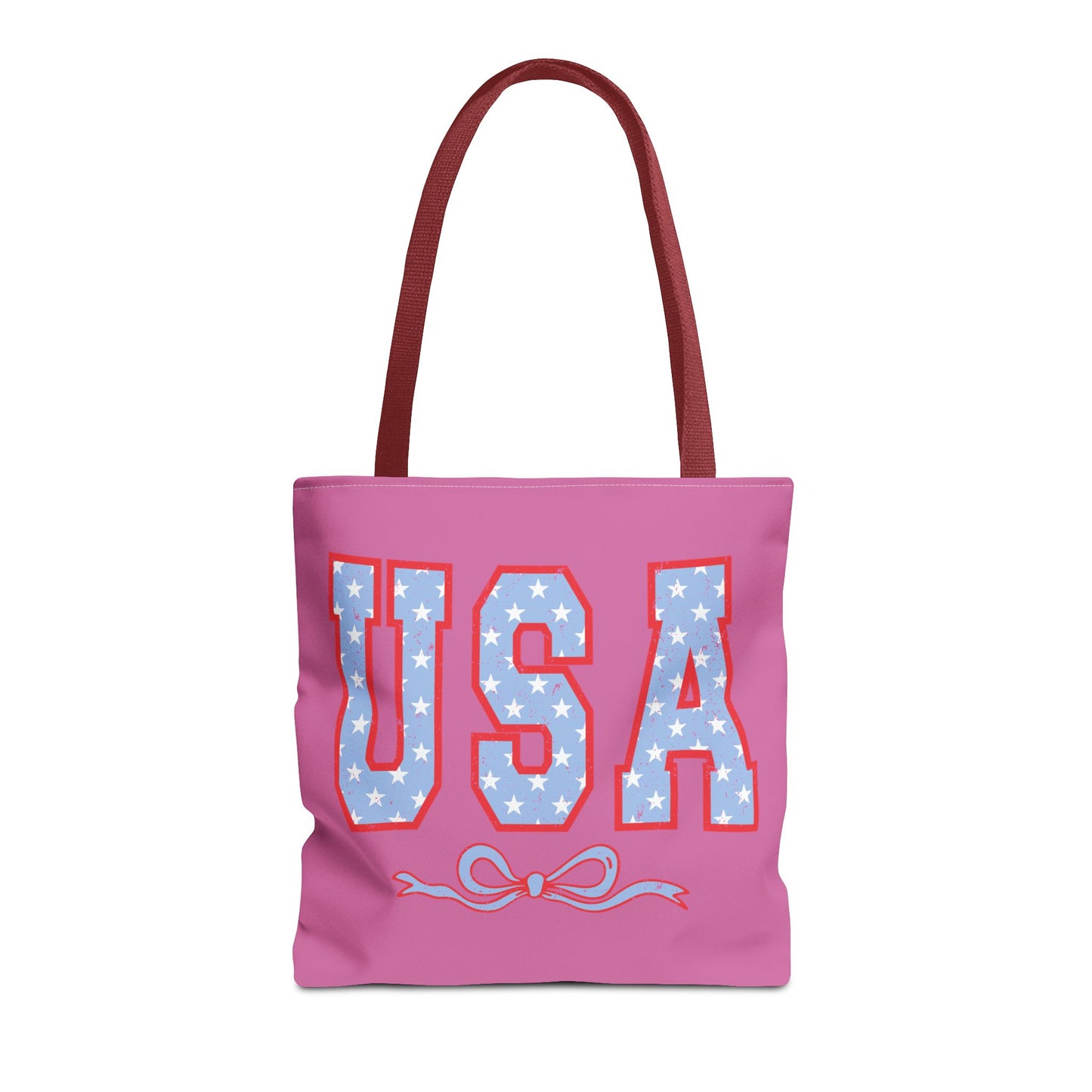 Princess Grace Patriotic USA Tote Bag Fun Stars and Bow Design for Holidays