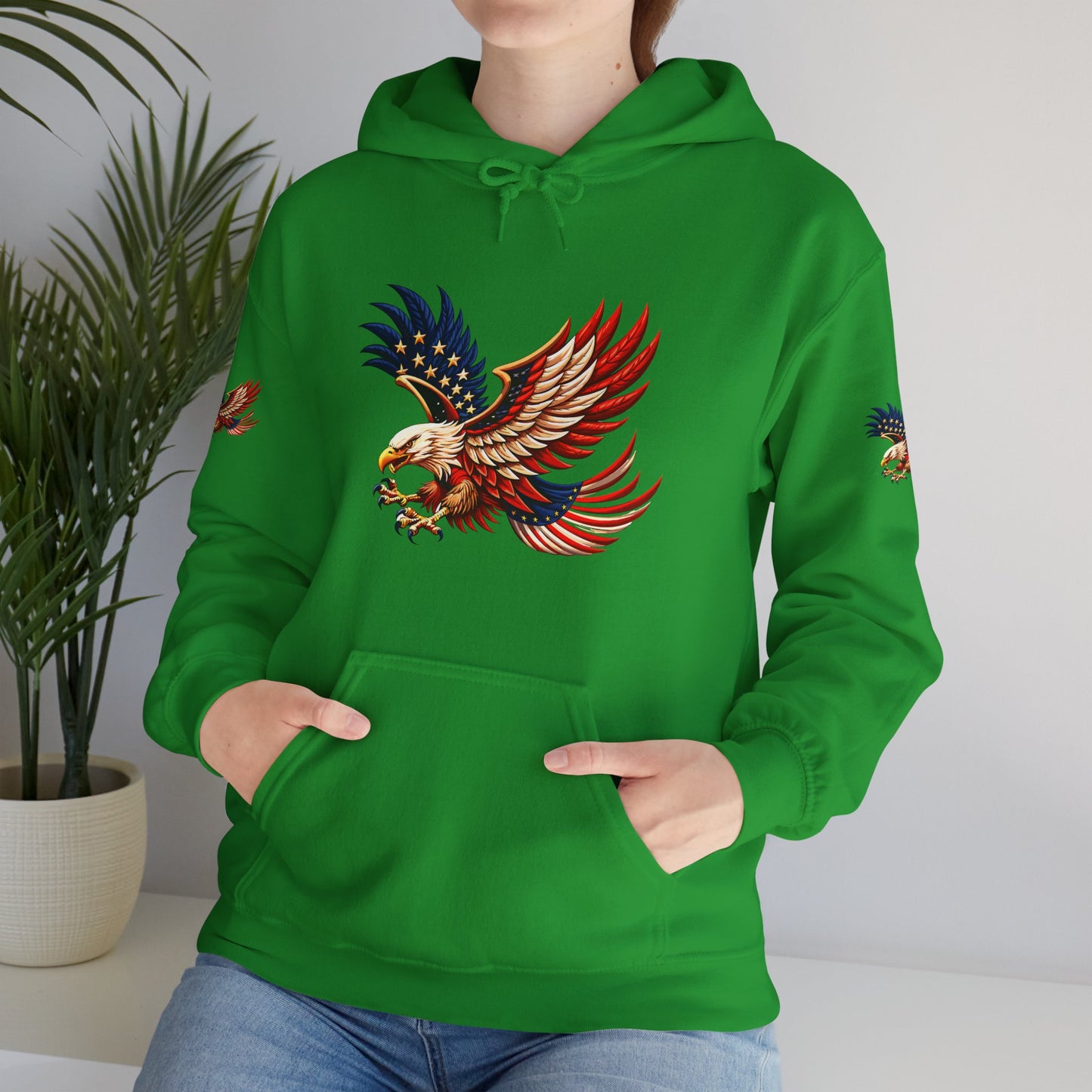 Princess grace Patriotic Eagle Hooded Sweatshirt Unisex Heavy Blend