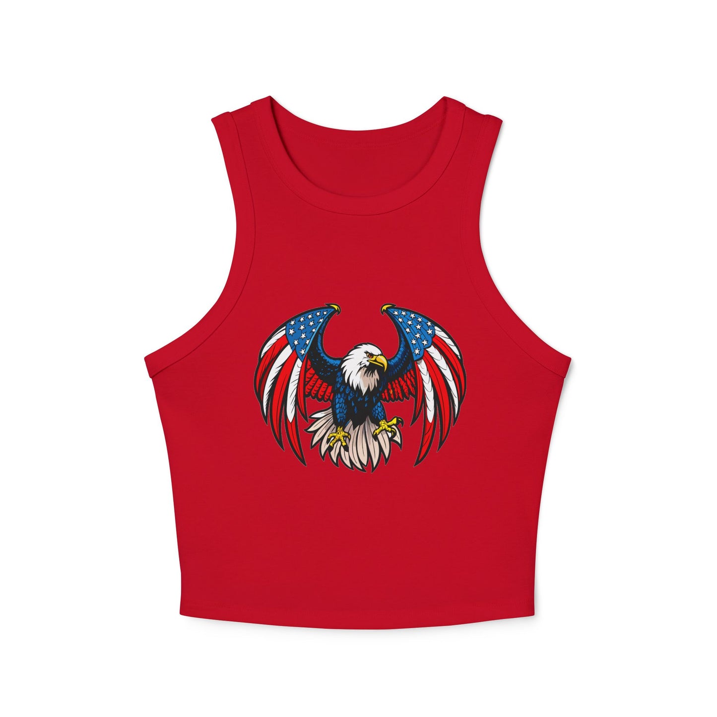 Princess Grace Patriotic Eagle Racer Tank Top USA Flag Design for Women
