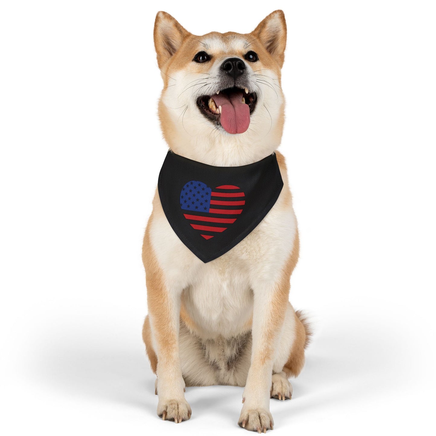 Princess Grace Patriotic Pet Bandana Collar American Flag Heart Design for Dogs