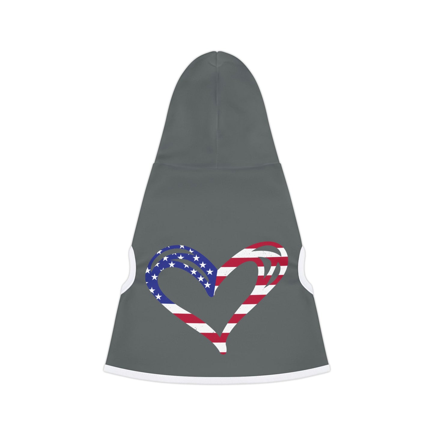 Princess Grace Patriotic Pet Hoodie with Heart Design