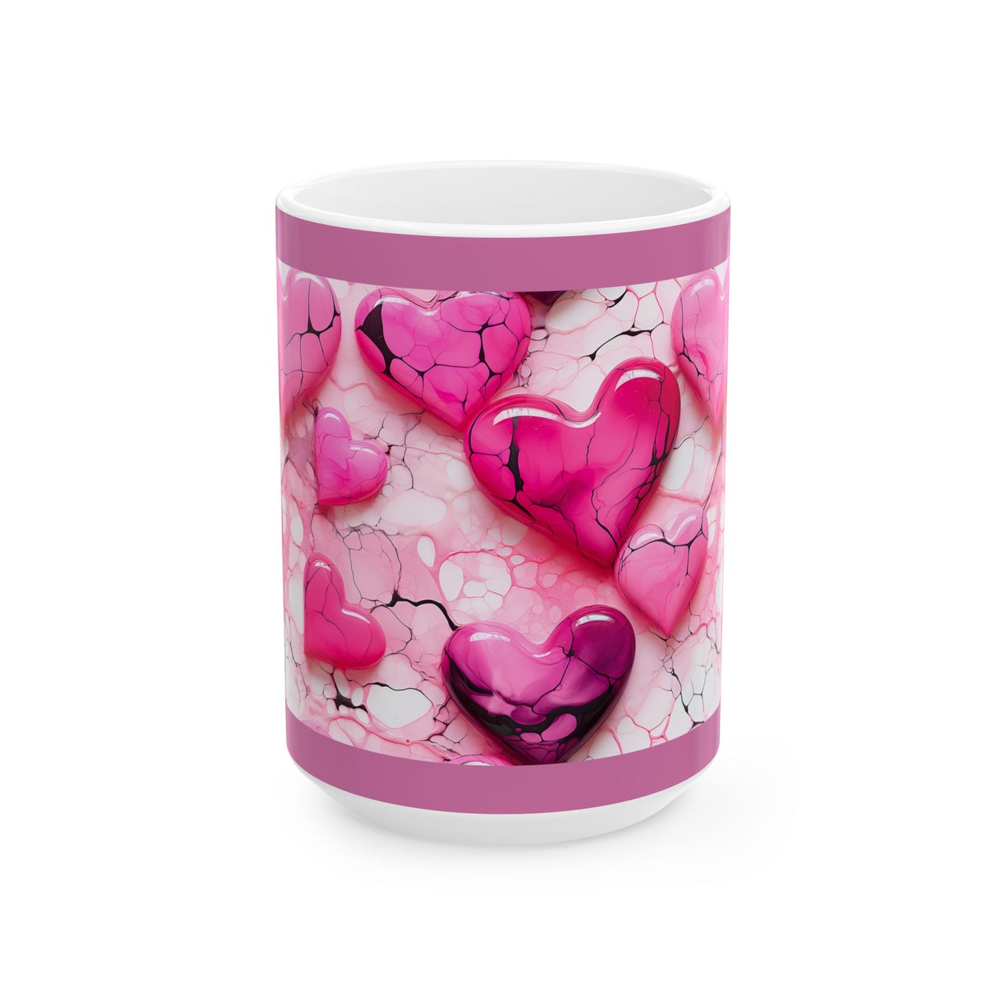 Princess Grace Pink Heart Ceramic Mug 11oz & 15oz Perfect Gift for Valentine's Day & Love Celebrations
