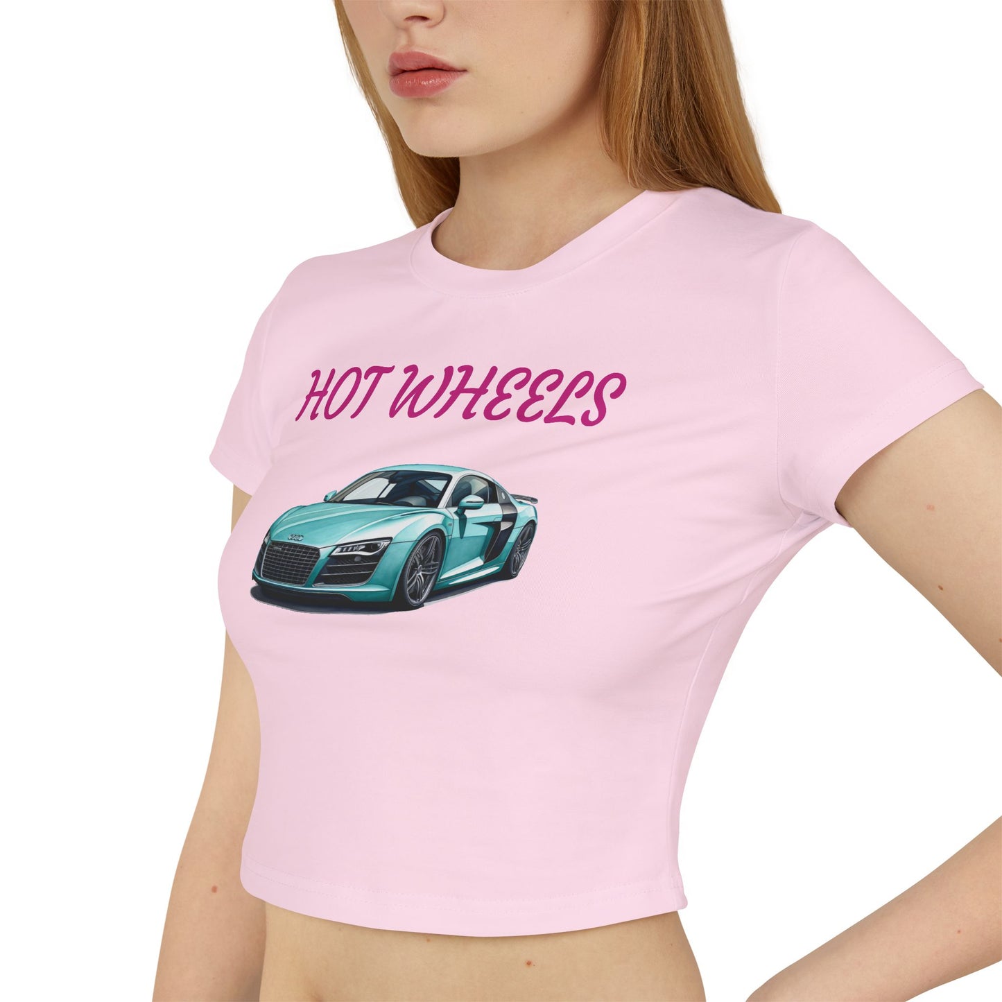 Princess Grace Women's Hot Wheels Baby Tee Cute Car Graphic T-Shirt