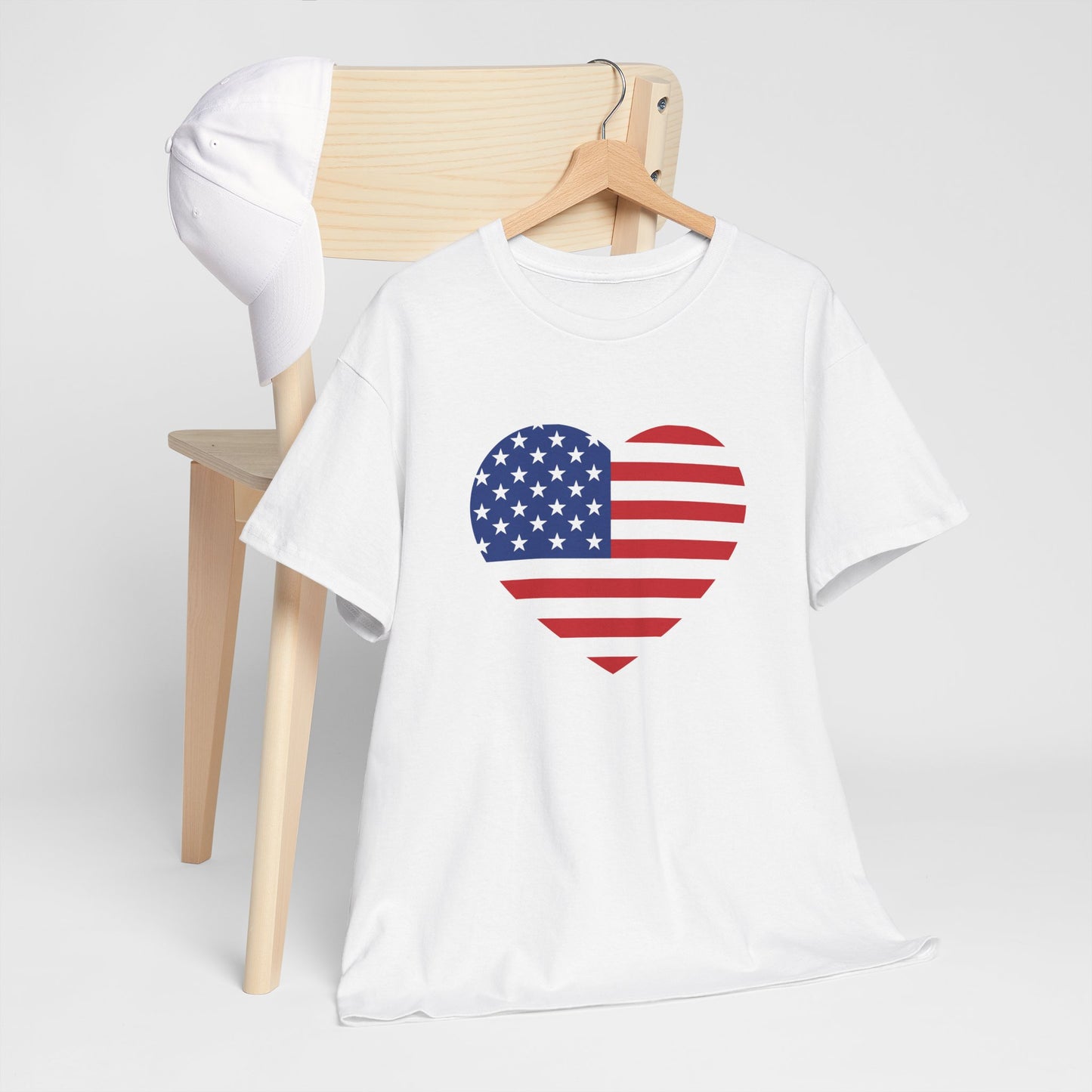 Princess Grace Patriotic Heart Unisex Heavy Cotton Tee Celebrate Freedom in Style