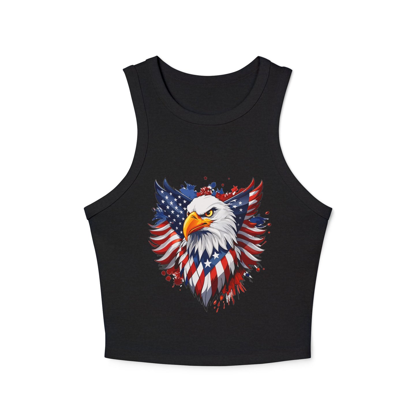 Princess Grace Patriotic Eagle Women's Racerback Tank Top USA Flag Design