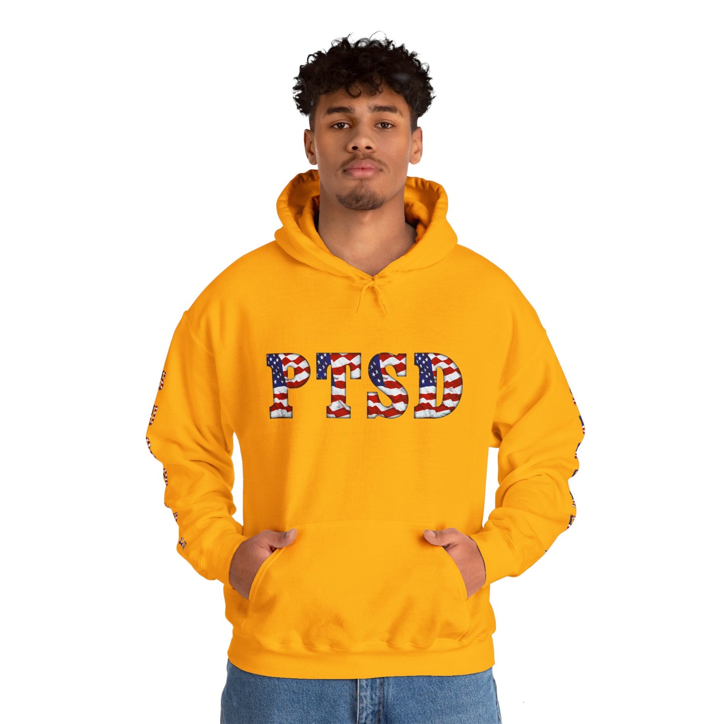 Princess Grace PTSD Awareness Unisex Heavy Blend Hoodie Support Survivors with American Flag Design