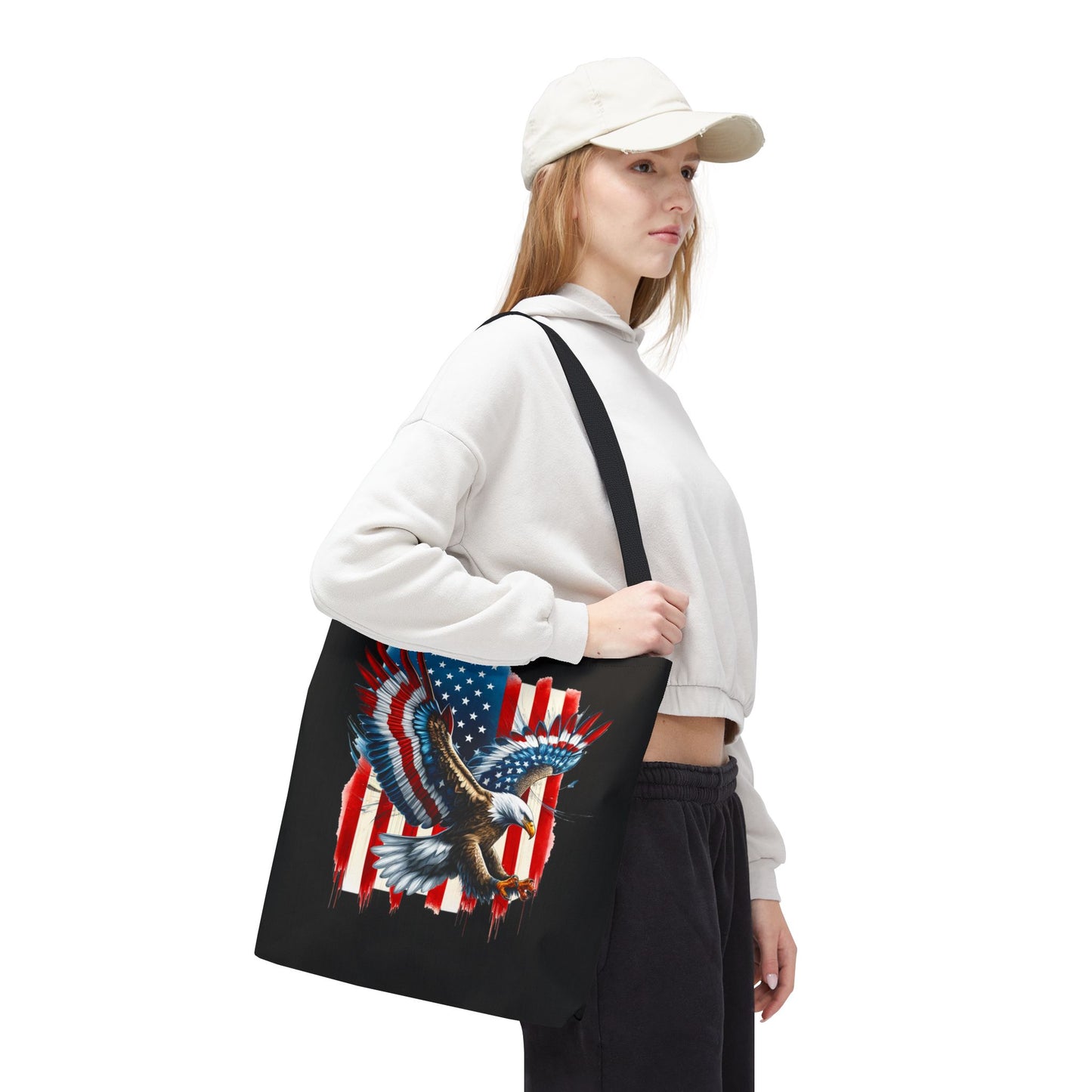 Princess Grace Patriotic Eagle Tote Bag American Flag Design