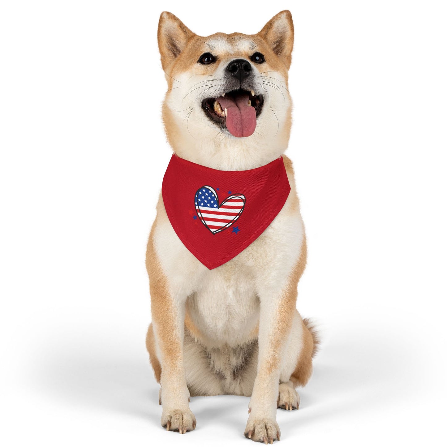 Princess Grace Patriotic Pet Bandana Collar USA Heart Design for Dogs