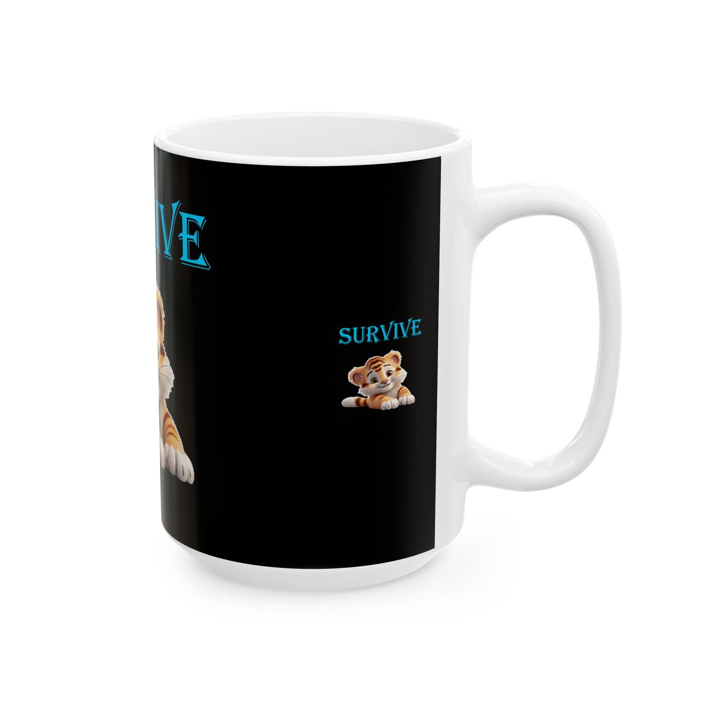 Pricess Grace Survive Cute Tiger Ceramic Mug Perfect for Animal Lovers