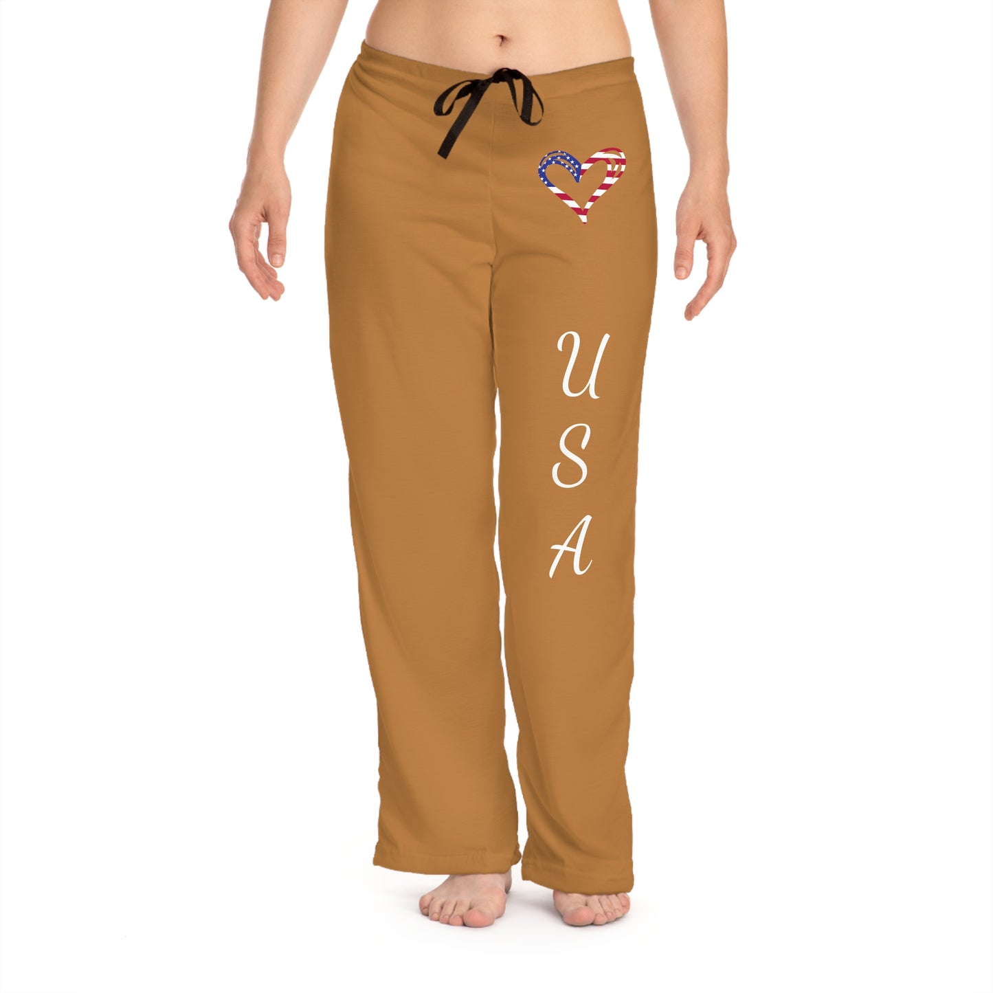 Princess Grace Patriotic Pajama Pants with USA Heart Design