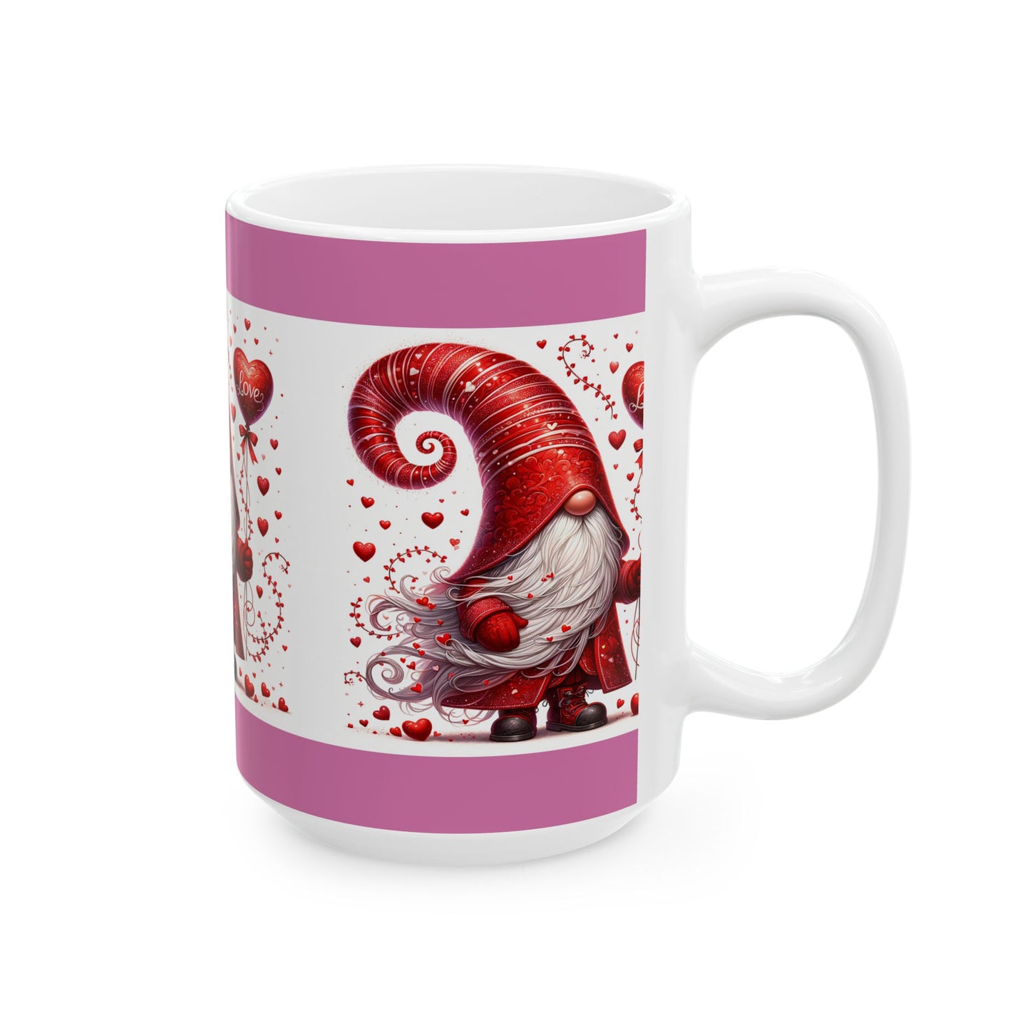 Princess Grace Valentine's Day Gnome Ceramic Mug Whimsical 11oz & 15oz Cuppa with Love Design