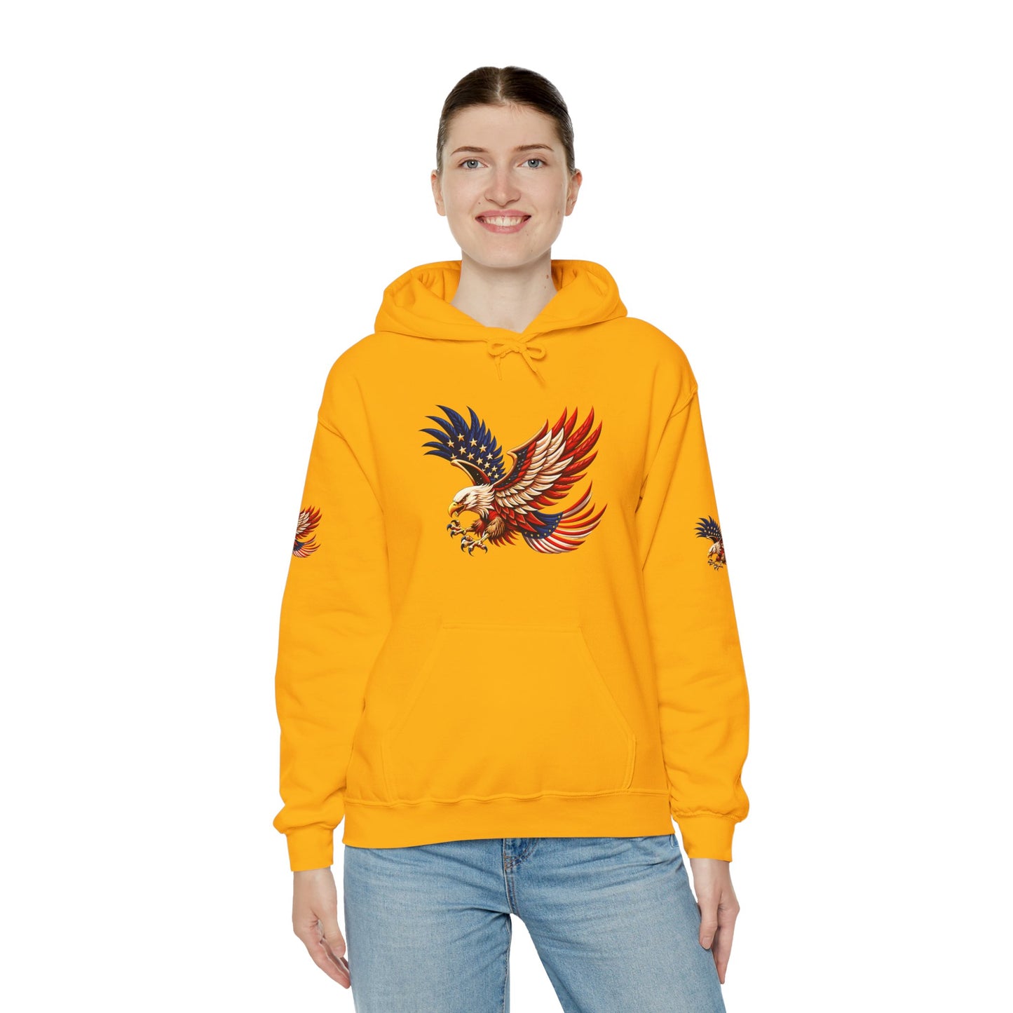 Princess grace Patriotic Eagle Hooded Sweatshirt Unisex Heavy Blend