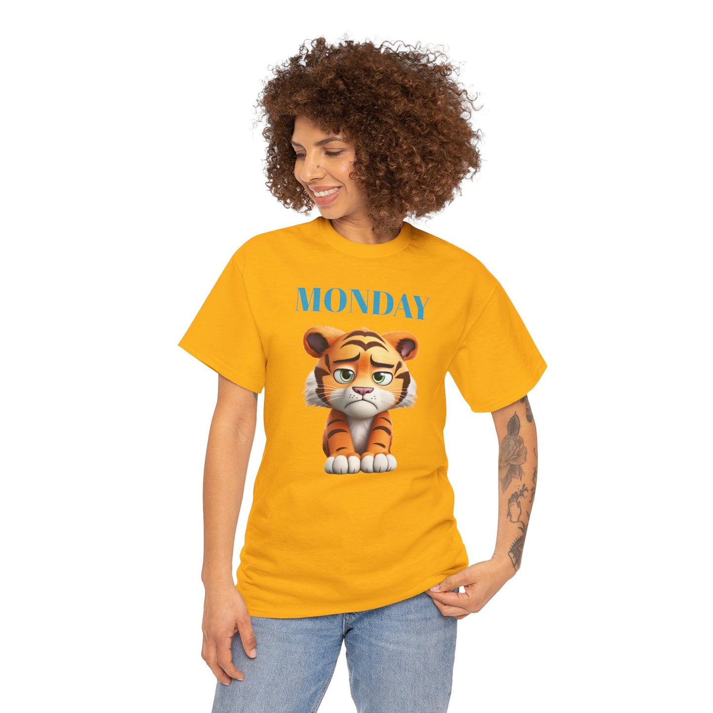 Princess Grace Funny Monday Tiger Unisex Heavy Cotton Tee