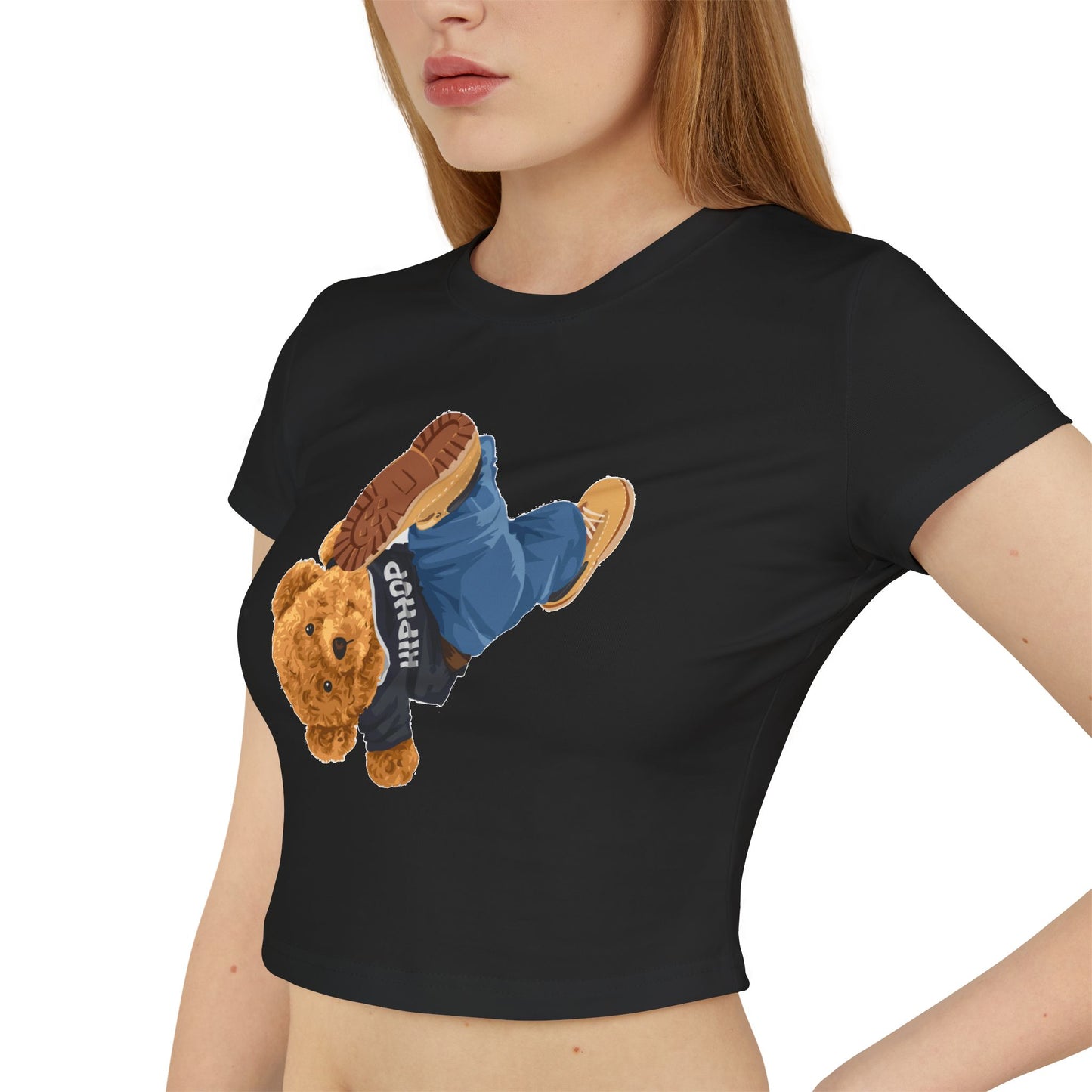 Princess Grace Cute Cartoon Bear Women's Baby Tee Perfect for Casual Style & Gifts