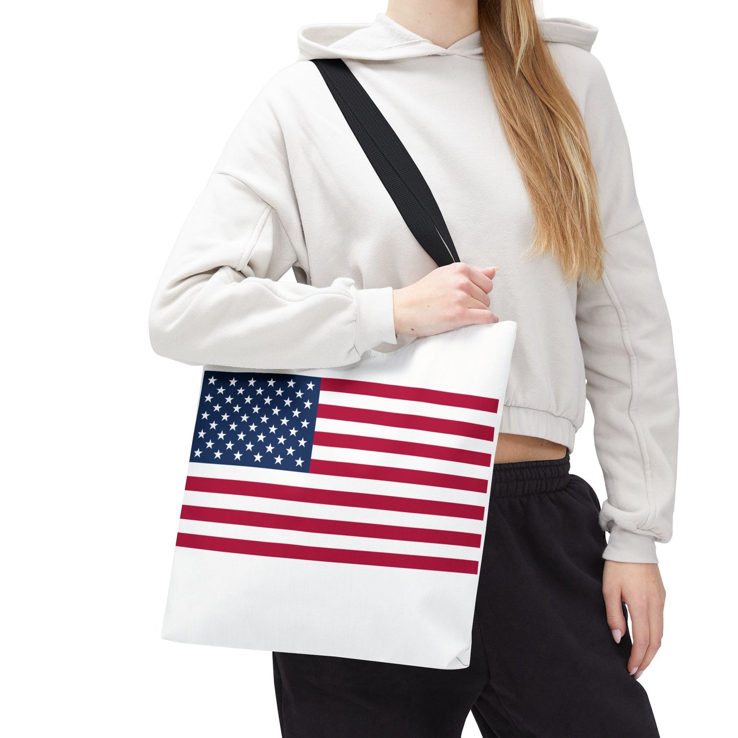 Princess Grace Patriotic Tote Bag American Flag Design Perfect for Holidays and Everyday Use