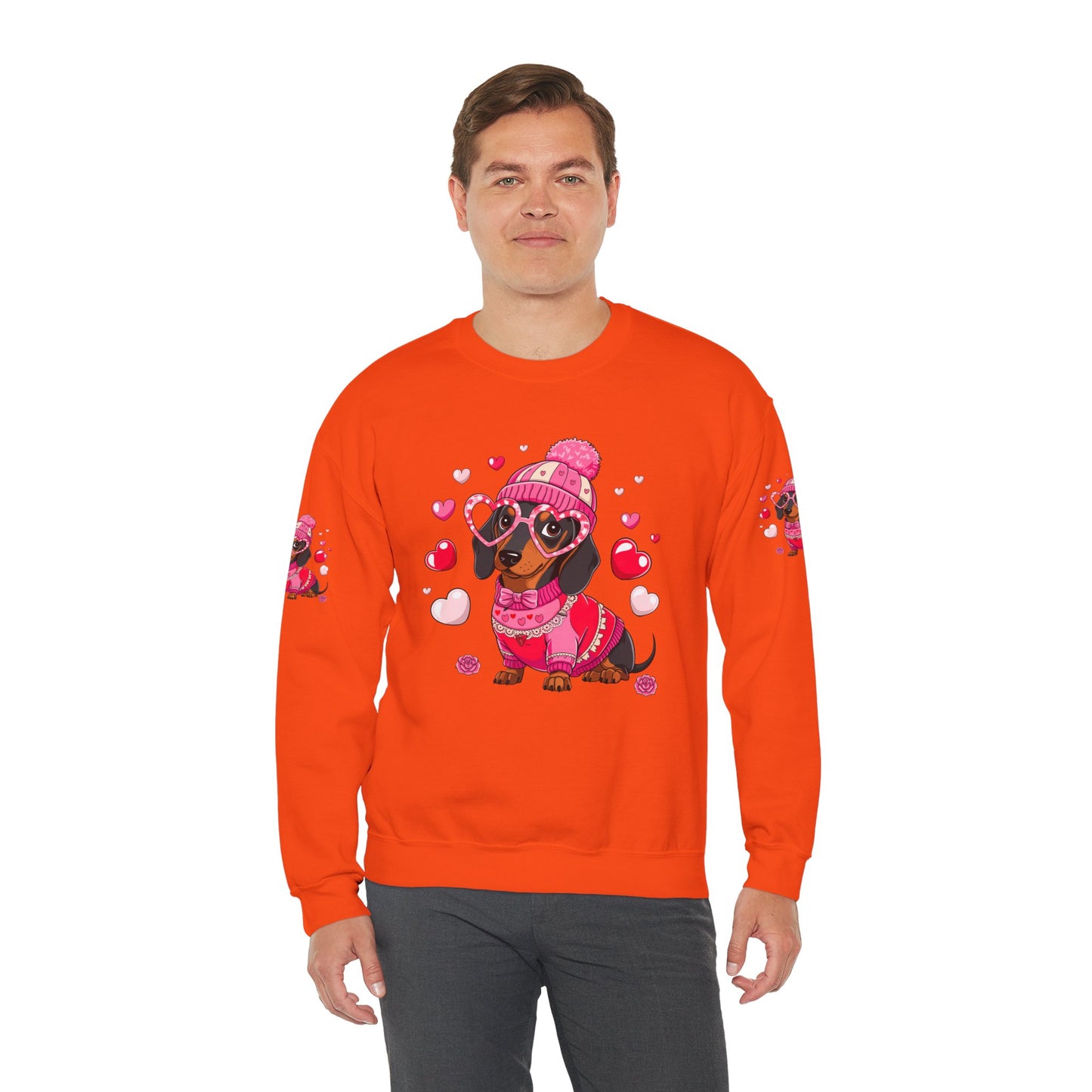 Princess Grace Cute Dachshund Love Sweatshirt Cozy Unisex Crewneck for Pet Lovers