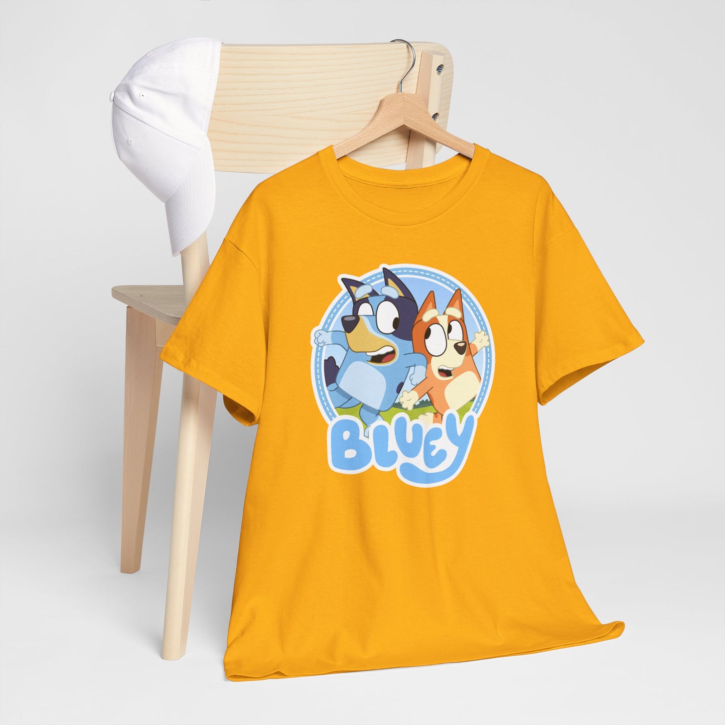 Princess Grace Bluey Fun Unisex Heavy Cotton Tee Perfect Gift for Kids and Cartoon Lovers