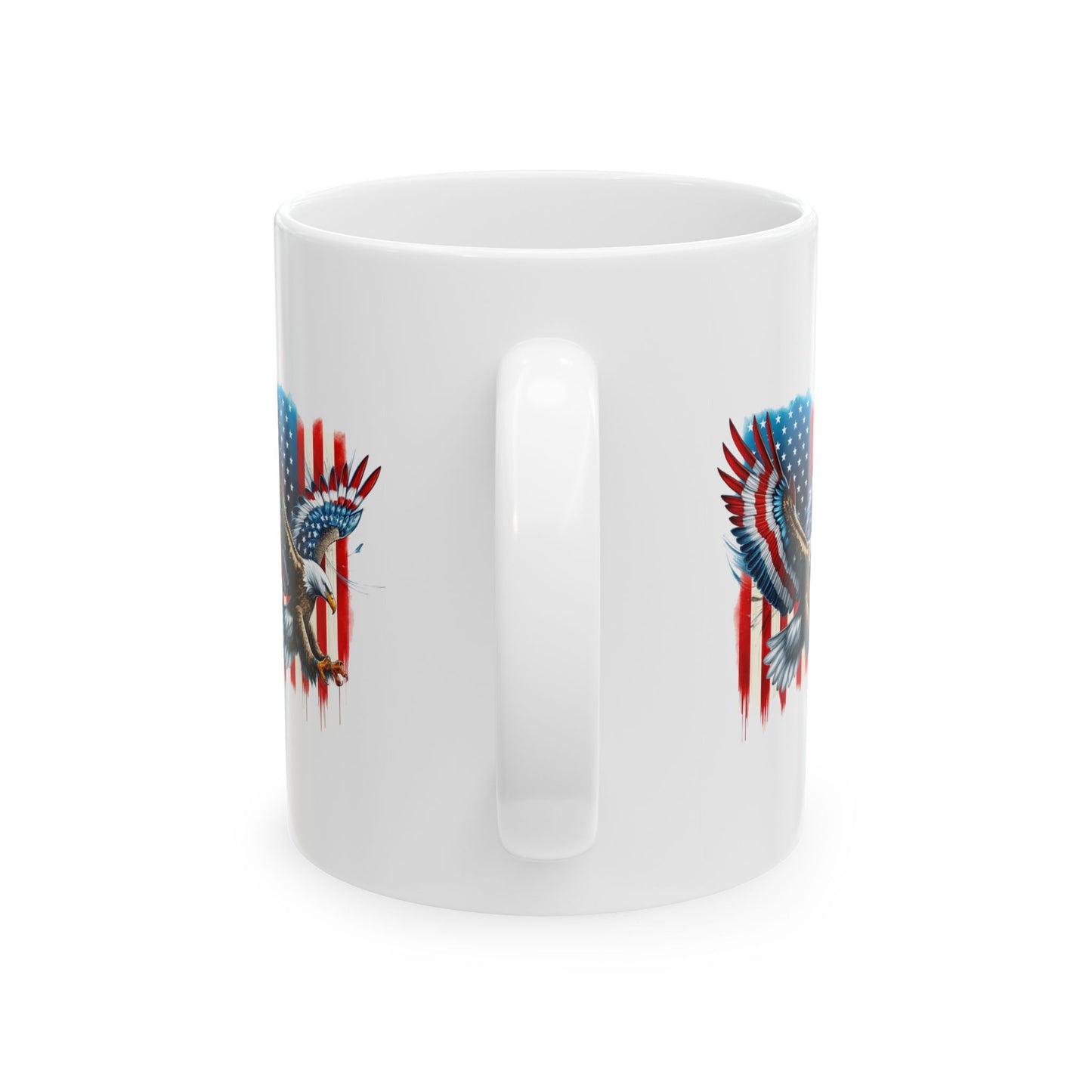 Patriotic Eagle Ceramic Mug - 11oz & 15oz - Celebrate Freedom