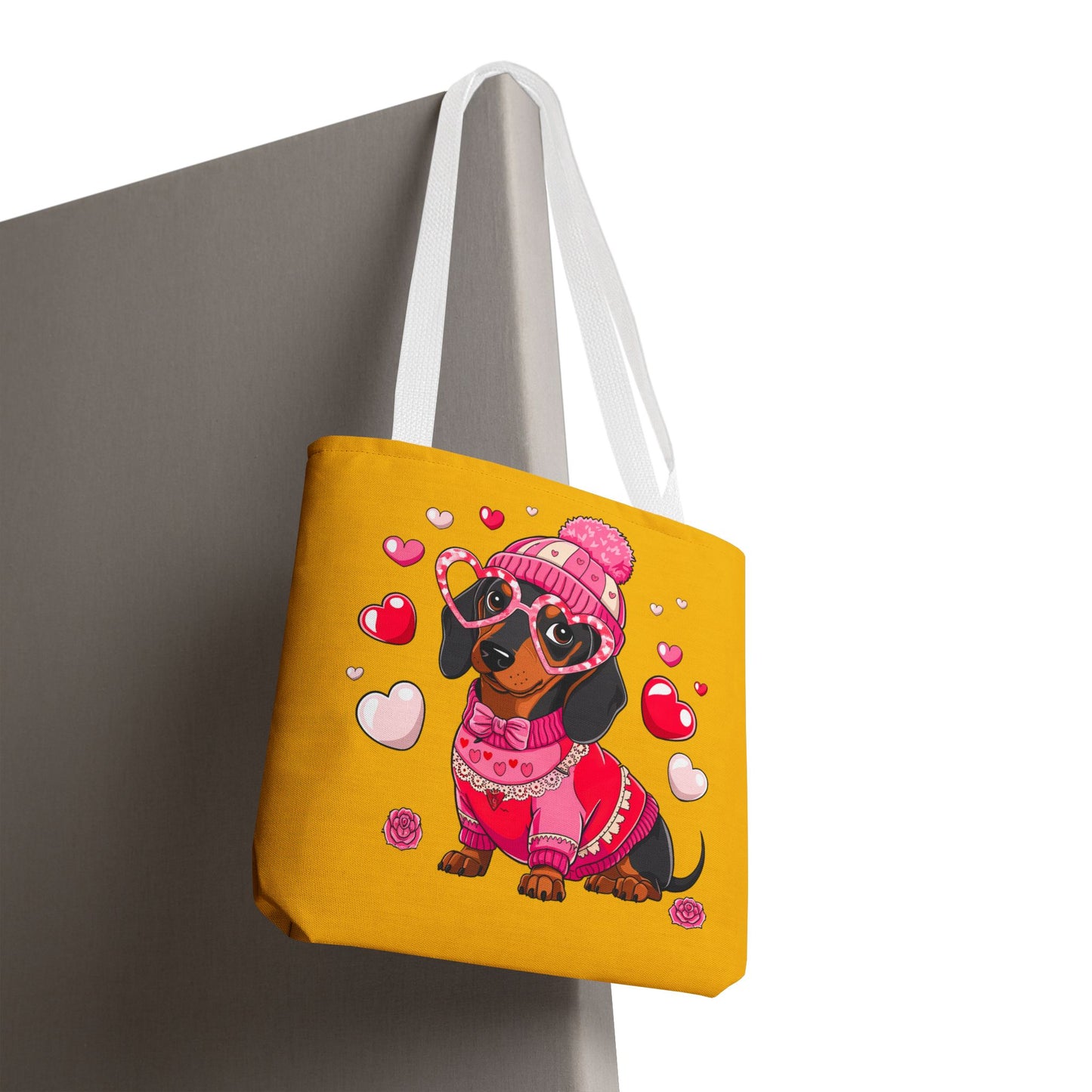 Princess Grace Adorable Dog-Themed Tote Bag for Pet Lovers Cute Valentine's Design