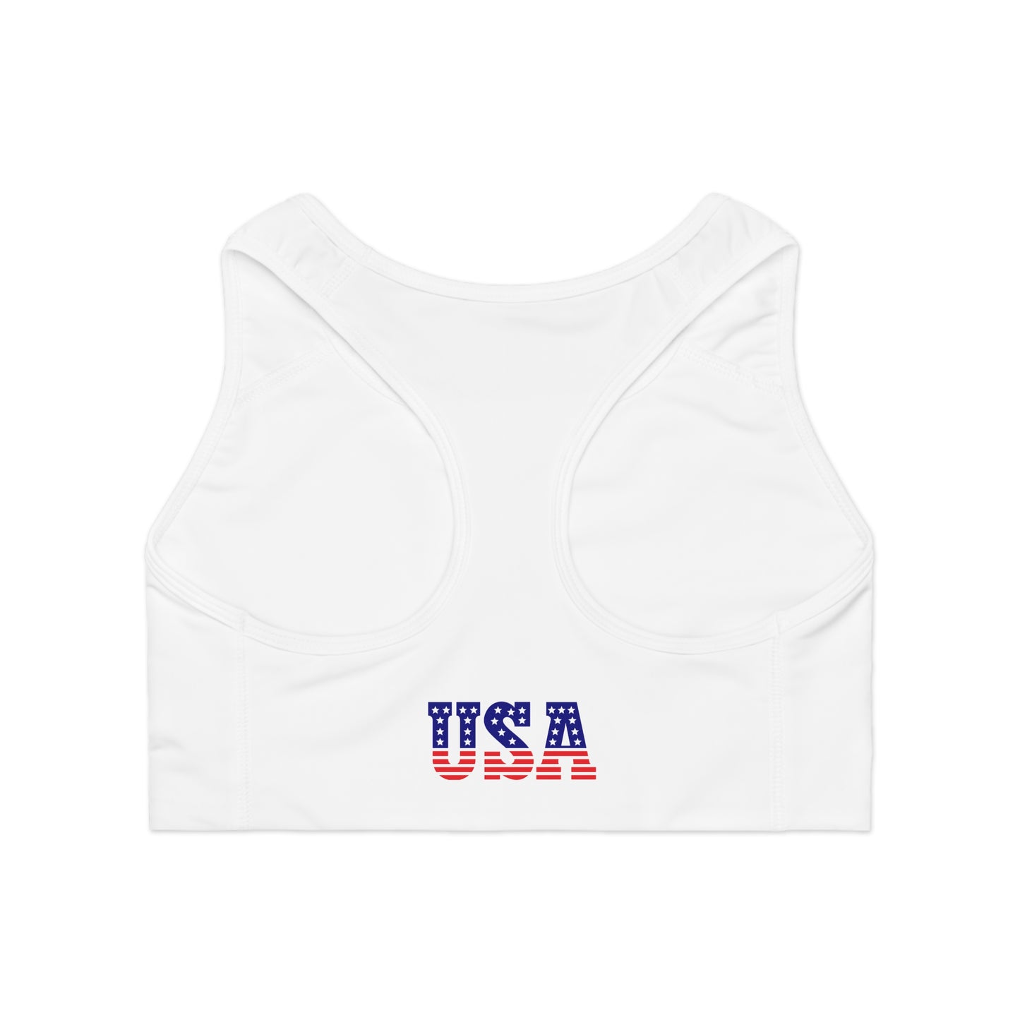 Princess Grace Patriotic Eagle Sports Bra USA Flag Design, Perfect for Workouts and Celebrations