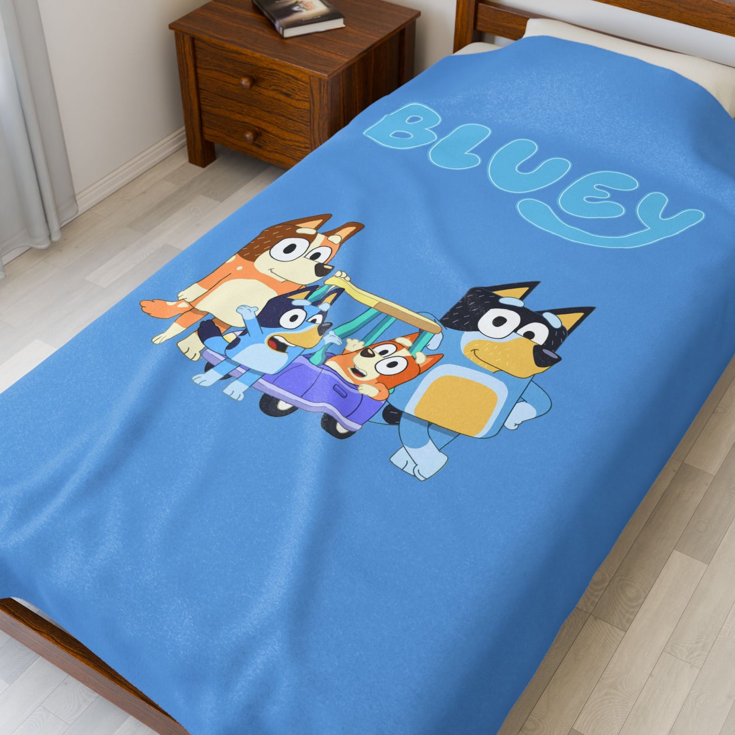 Princess Grace Bluey Velveteen Plush Blanket Cozy Kids Throw for Playtime and Nap Time