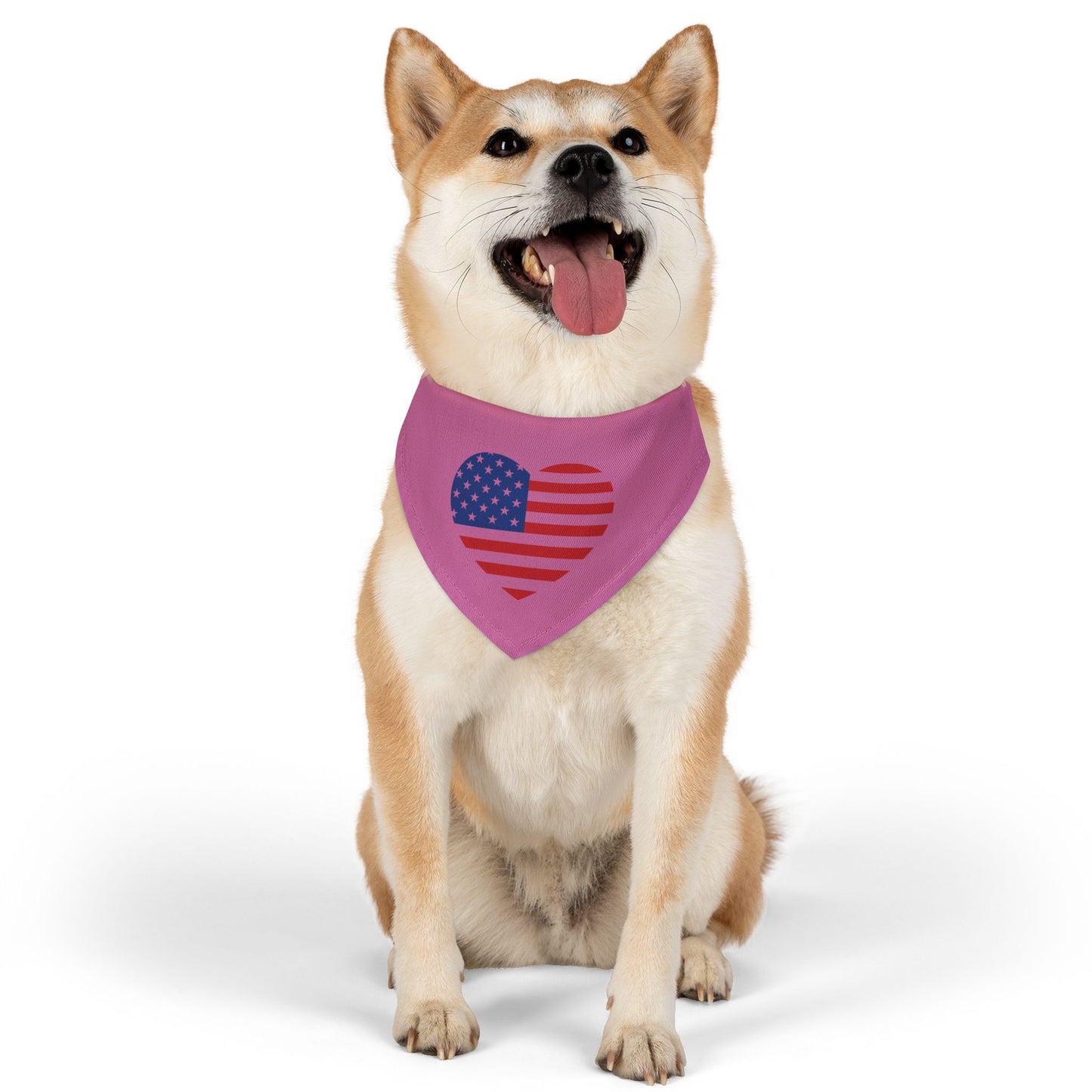Princess Grace Patriotic Pet Bandana Collar Heart Design for Dogs