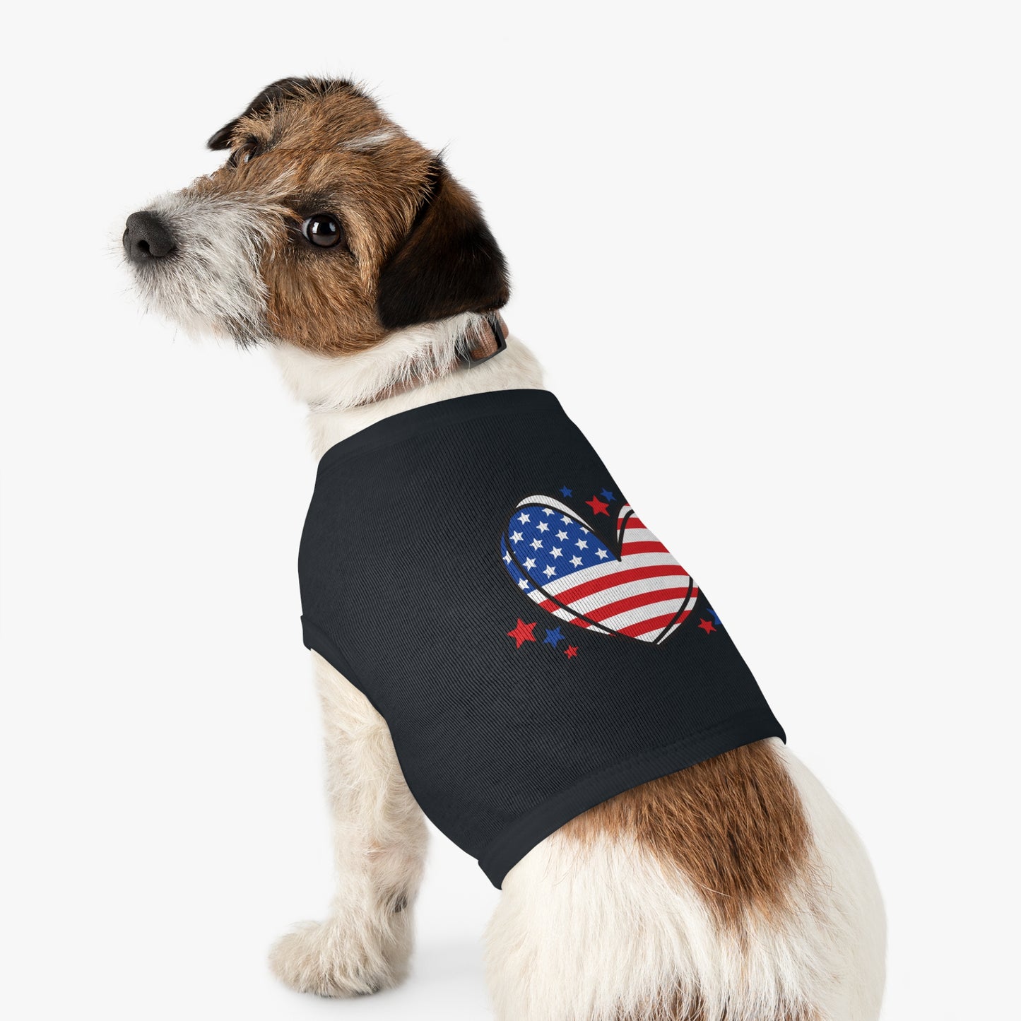 Princess Grace Patriotic Heart Pet Tank Top for Independence Day Celebrations