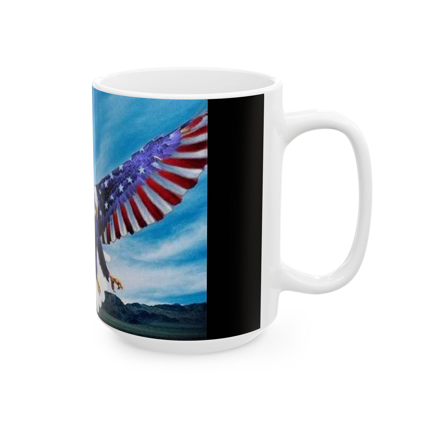 Princess Grace Patriotic Eagle Ceramic Mug, Americana Coffee Cup, Gift for Veterans, Travel Mug, 4th of July, Memorial Day