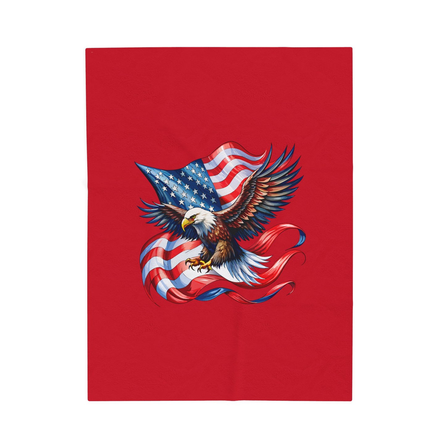 Princess Grace Patriotic Eagle Velveteen Plush Blanket Cozy Americana Decor